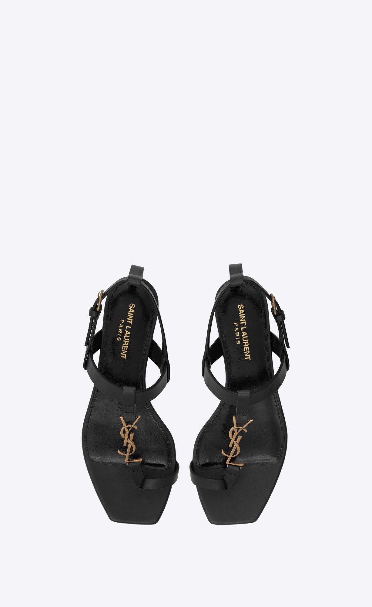 YSL Cassandra Sandals In Smooth Leather Black | IOPFN7824