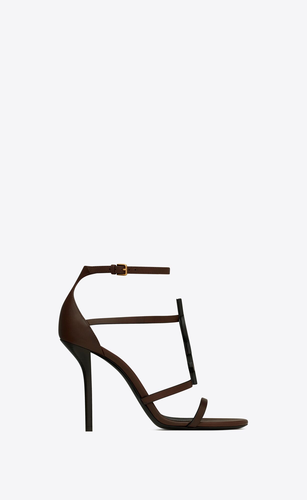 YSL Cassandra Sandals In Smooth Leather Dark Chocolate | JWAXL4673