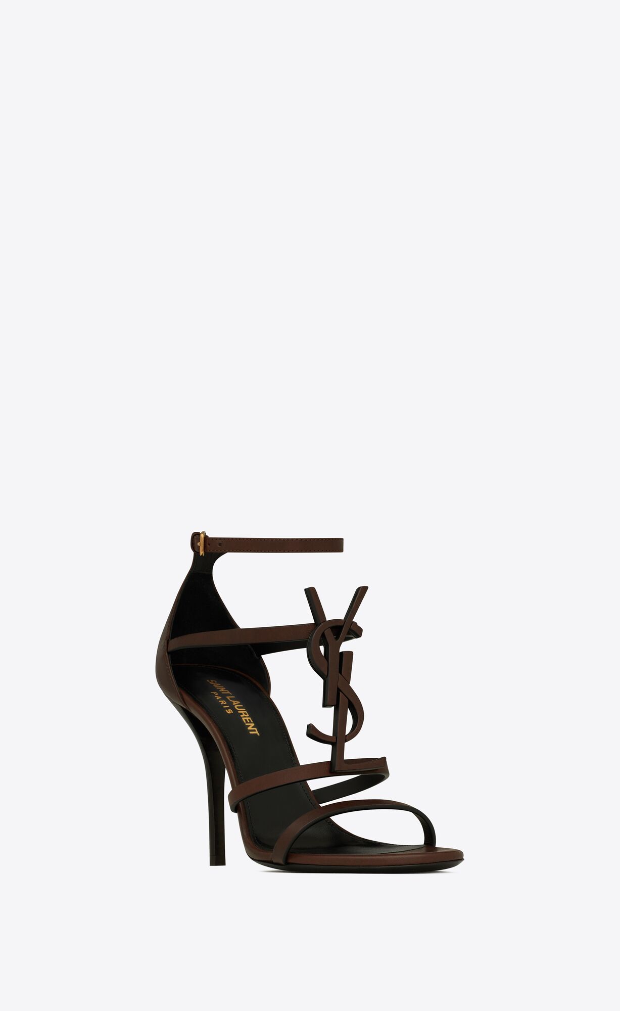 YSL Cassandra Sandals In Smooth Leather Dark Chocolate | JWAXL4673