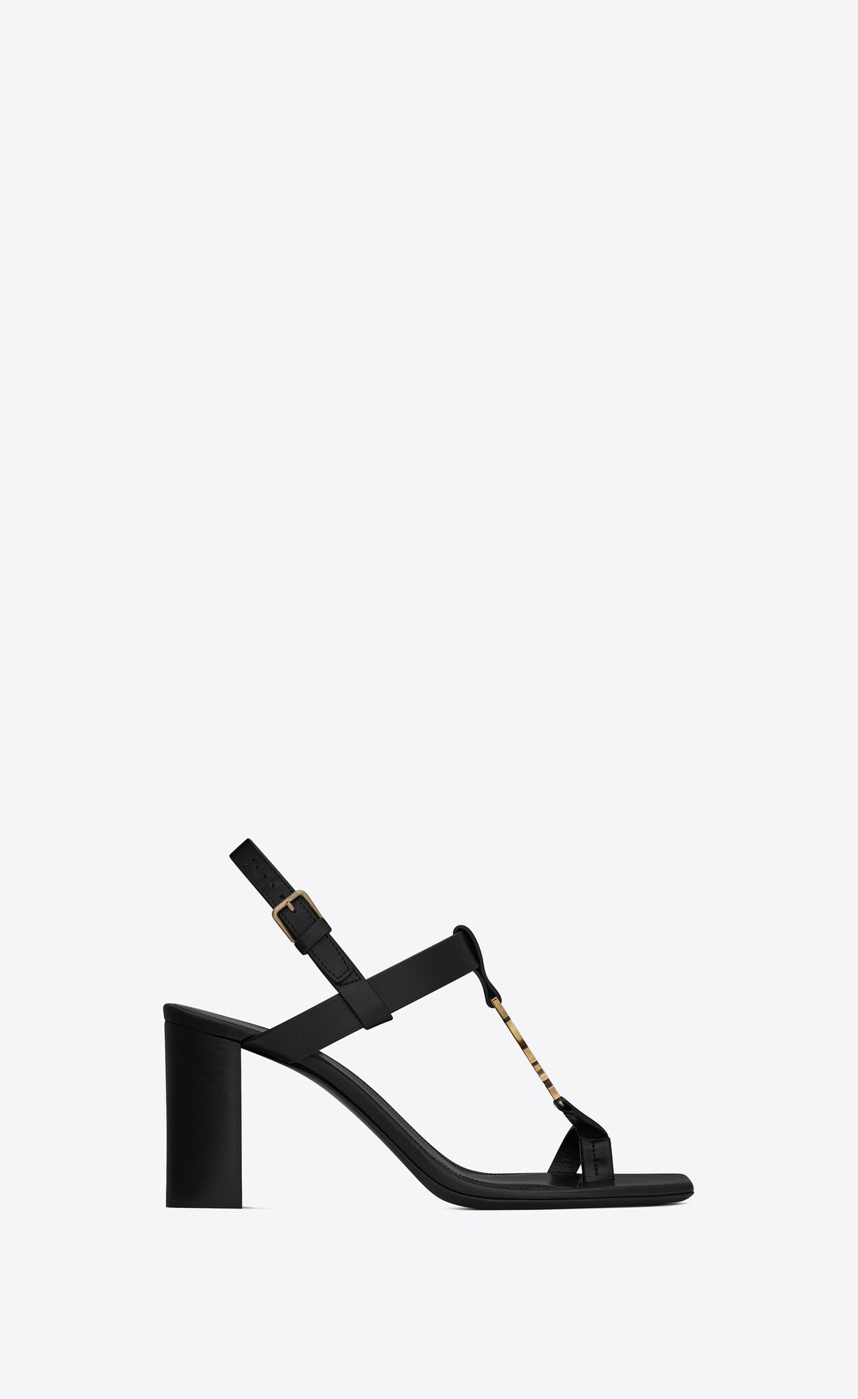 YSL Cassandra Sandals In Smooth Leather Black | OTKGE6089