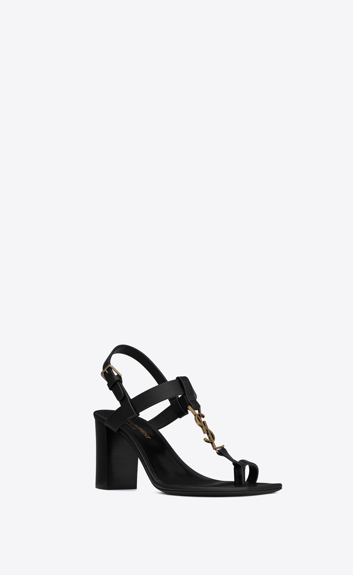 YSL Cassandra Sandals In Smooth Leather Black | OTKGE6089