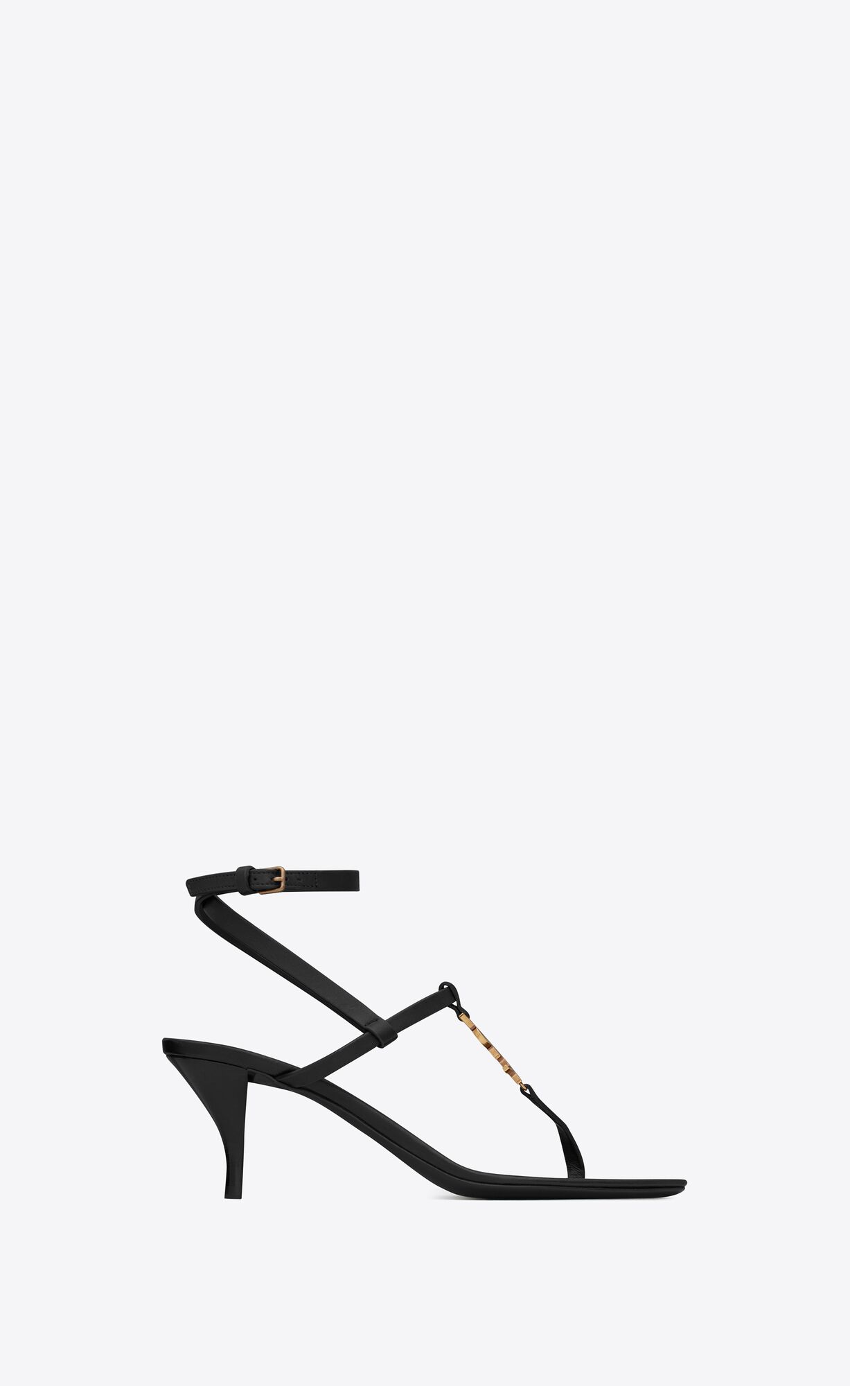 YSL Cassandra Sandals In Smooth Leather Black | PAZKW4893