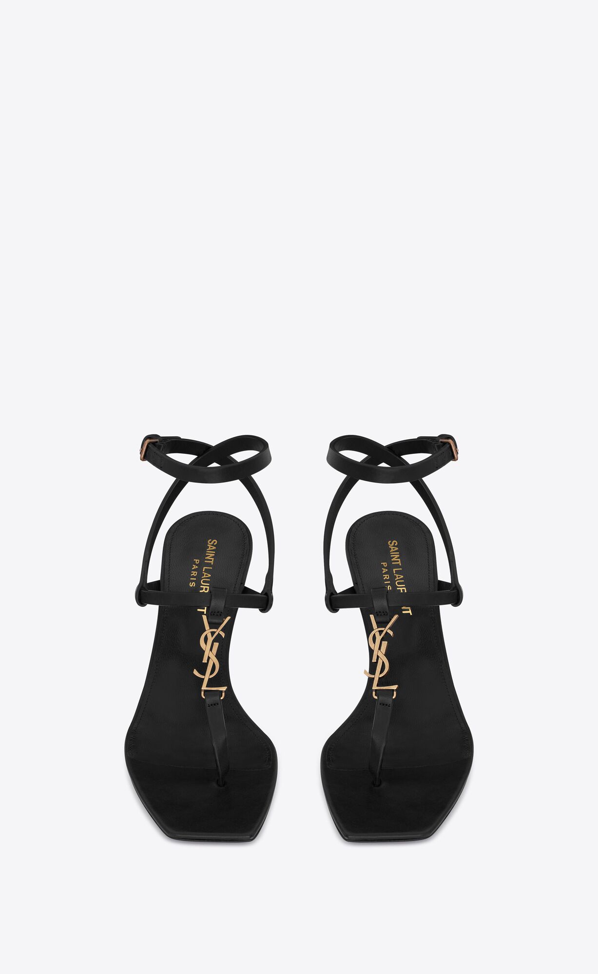 YSL Cassandra Sandals In Smooth Leather Black | PAZKW4893