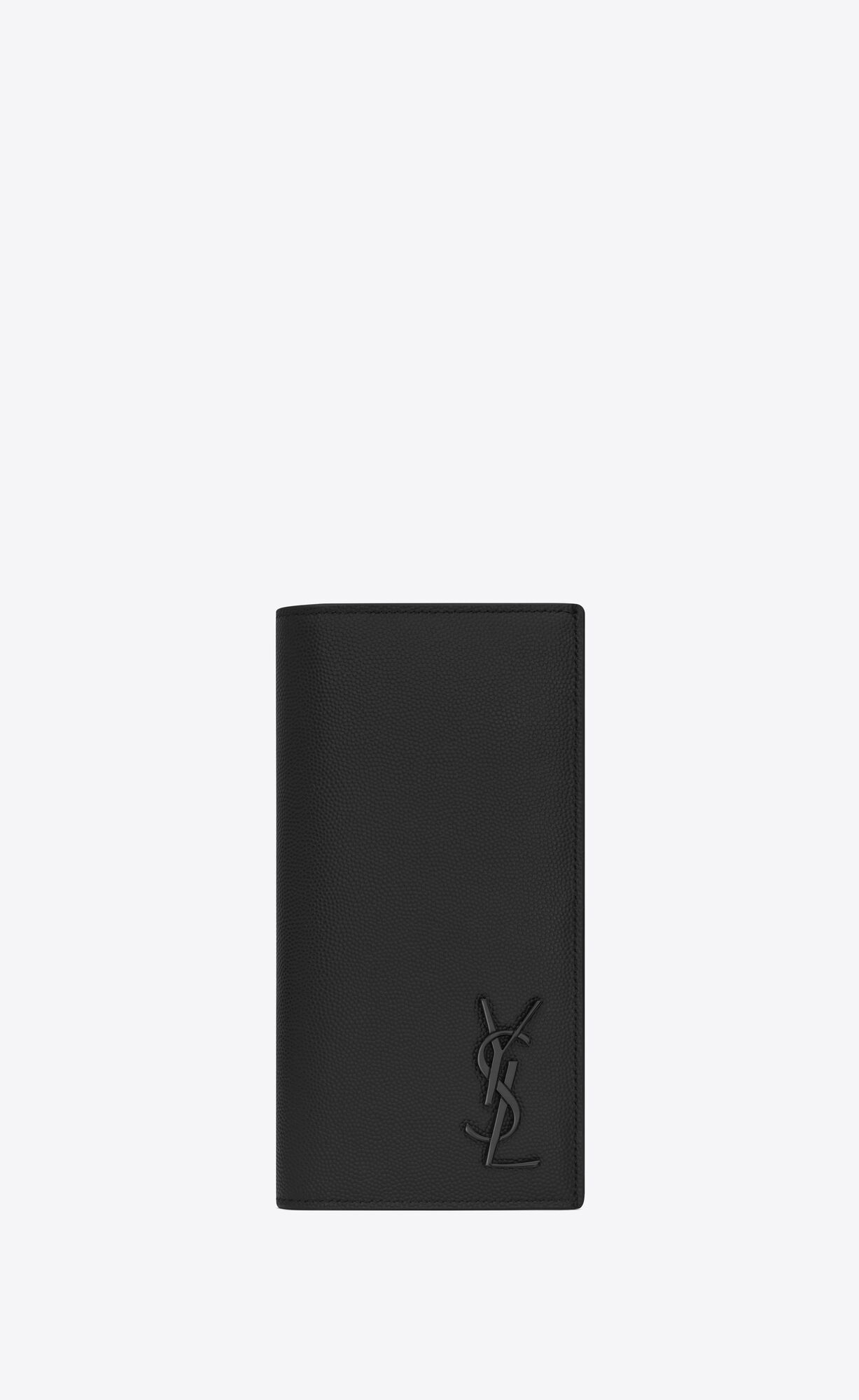 YSL Cassandre Continental Wallet In Grain De Poudre Embossed Leather Black | UIBAY2834