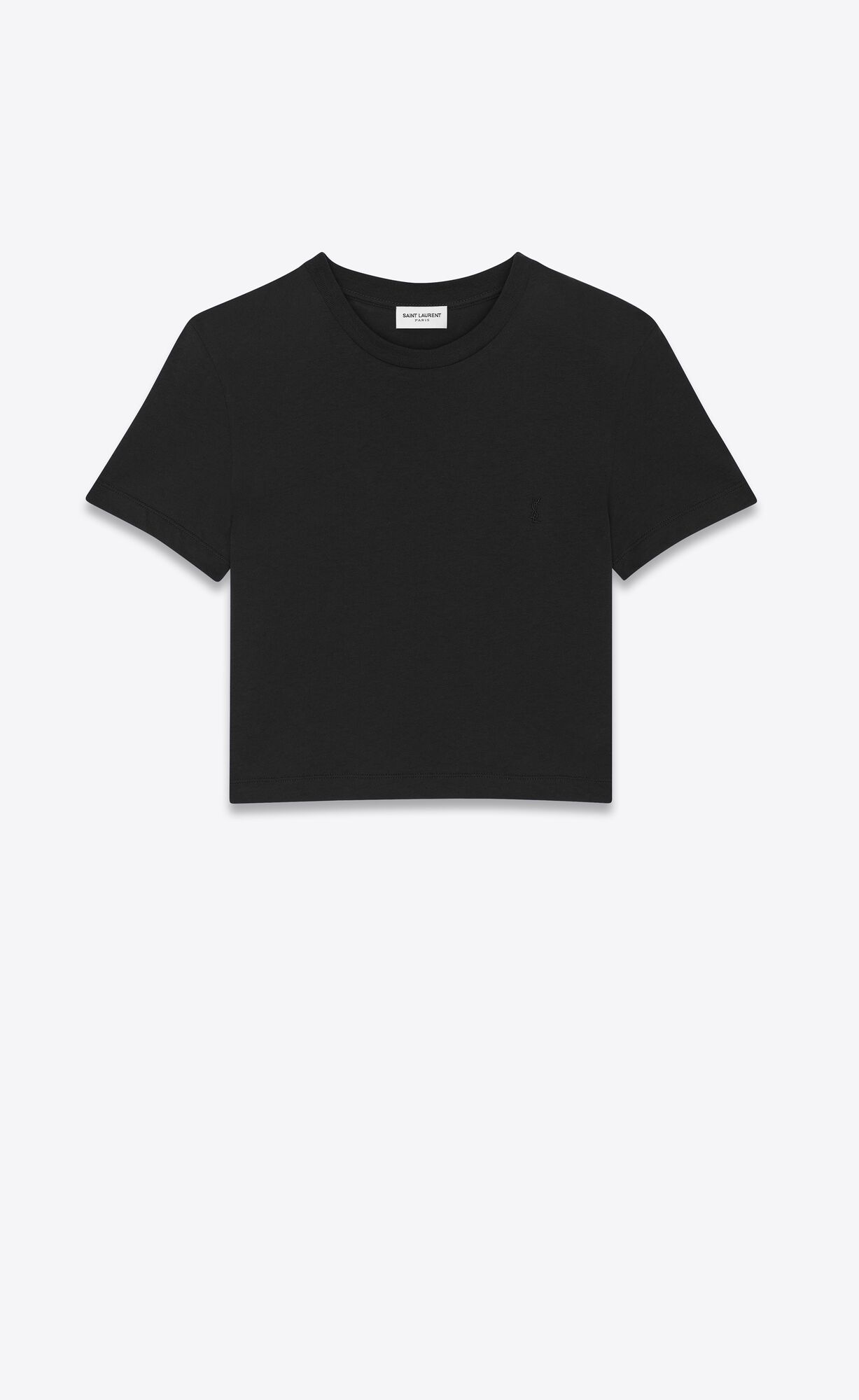 YSL Cassandre Cropped T-shirt Black | SNCHK3649