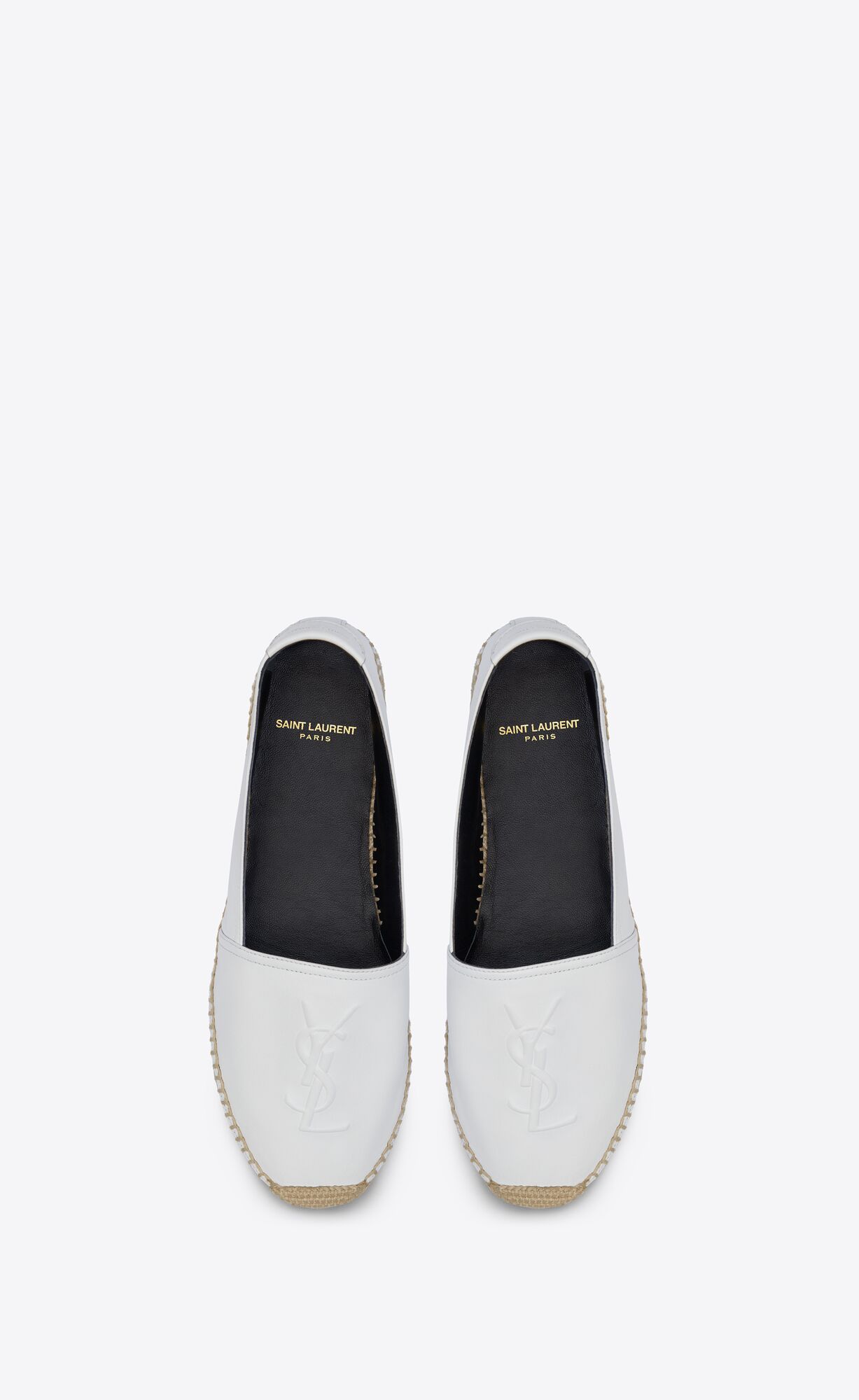 YSL Cassandre Espadrilles In Lambskin Optic White | BDJEU7213