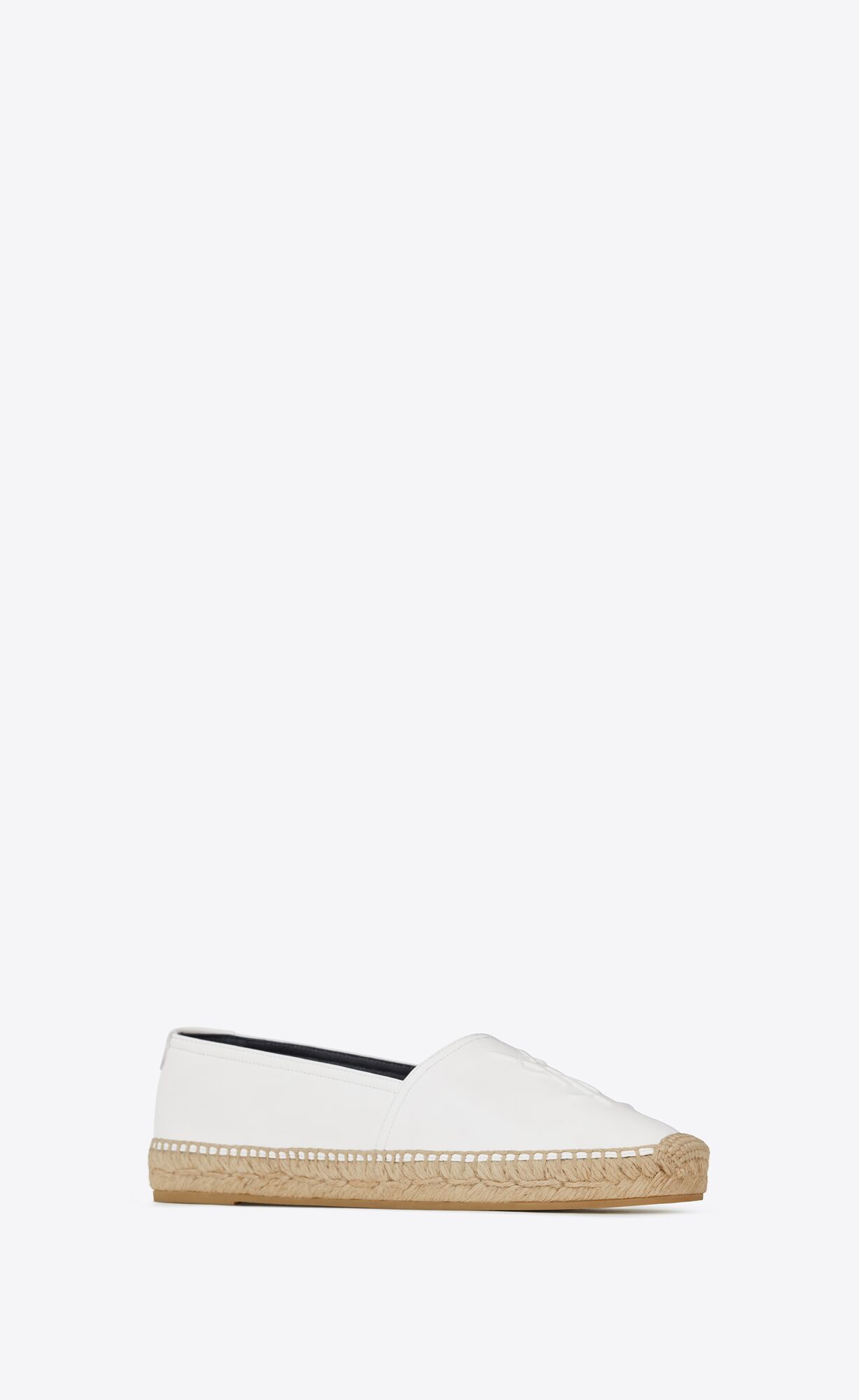 YSL Cassandre Espadrilles In Lambskin Optic White | BDJEU7213