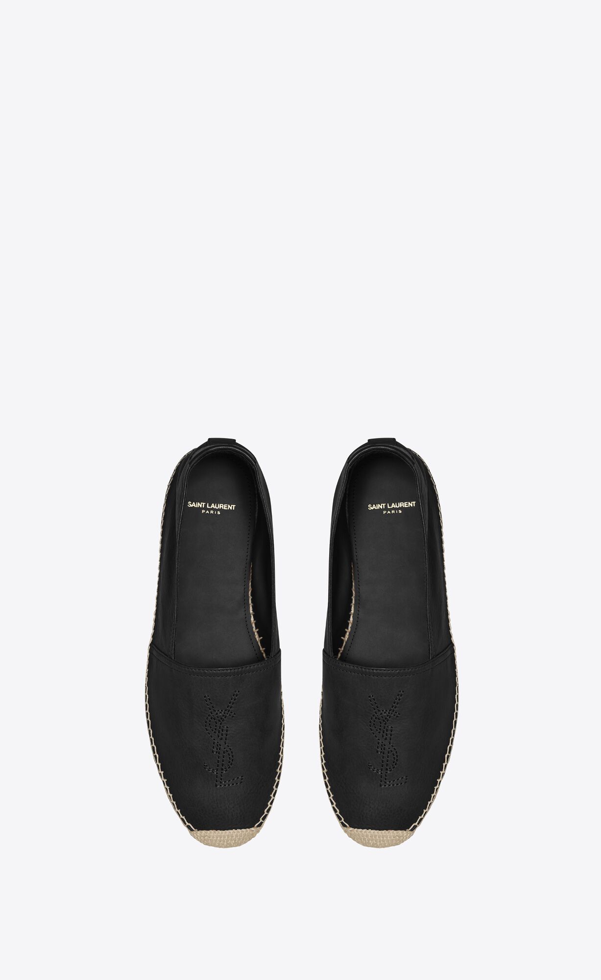 YSL Cassandre Espadrilles In Smooth Leather Black | XMDWC3162