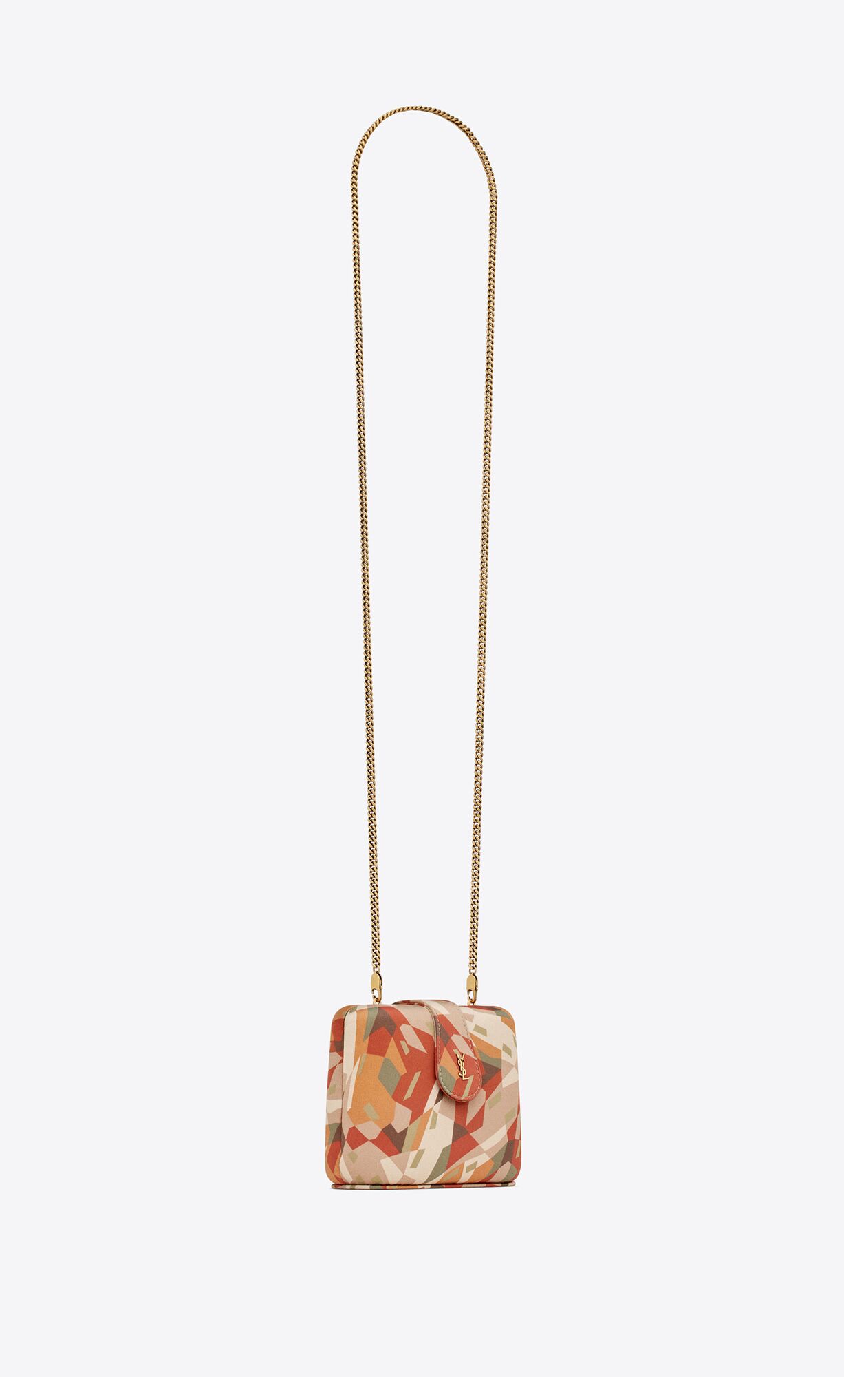 YSL Cassandre Jewelry Box On Chain In Printed Satin Multicolor | MPLTB2480