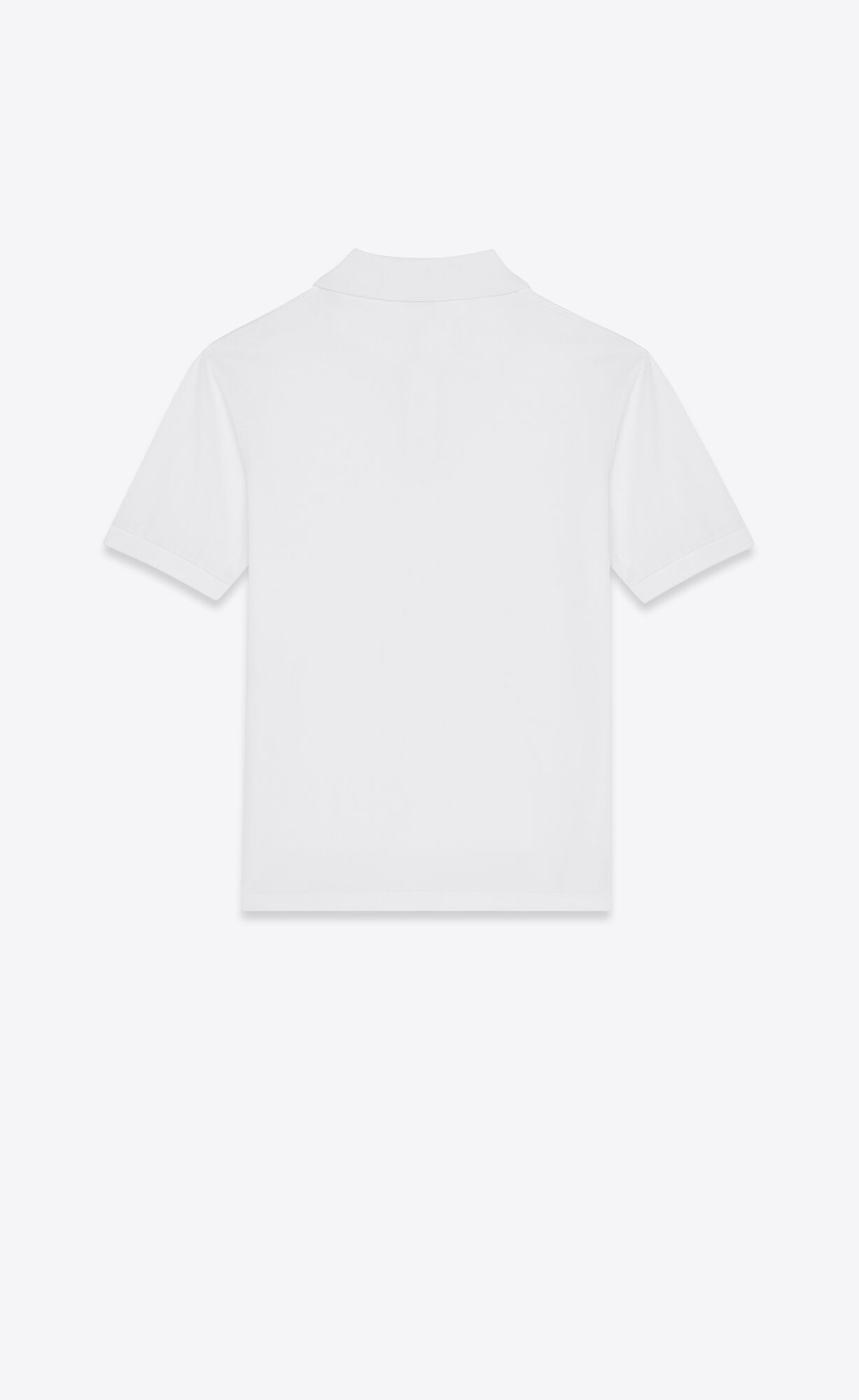 YSL Cassandre Polo Shirt In Cotton Piqué White | MFPSD2873