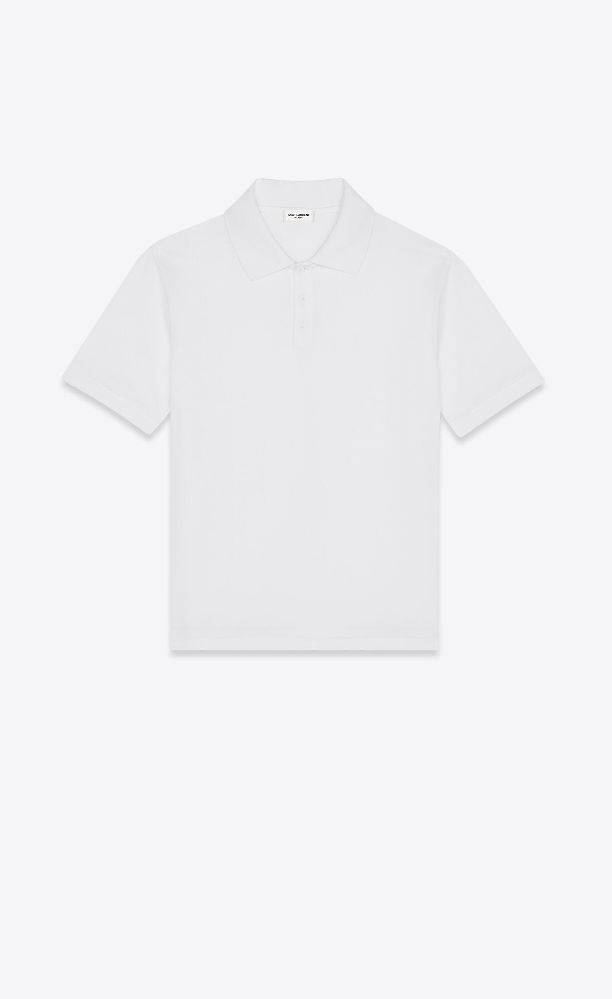 YSL Cassandre Polo Shirt In Cotton Piqué White | MFPSD2873