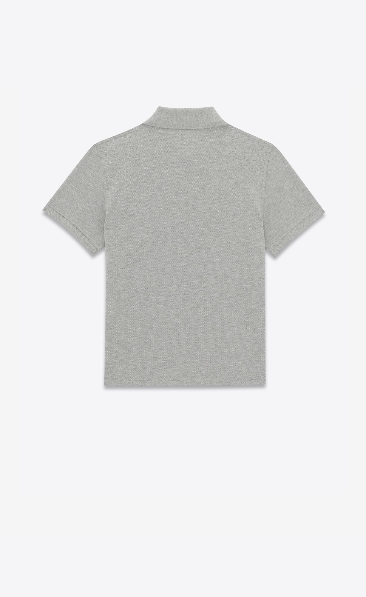 YSL Cassandre Polo Shirt In Cotton Piqué Gris Chine | NTOVK9301