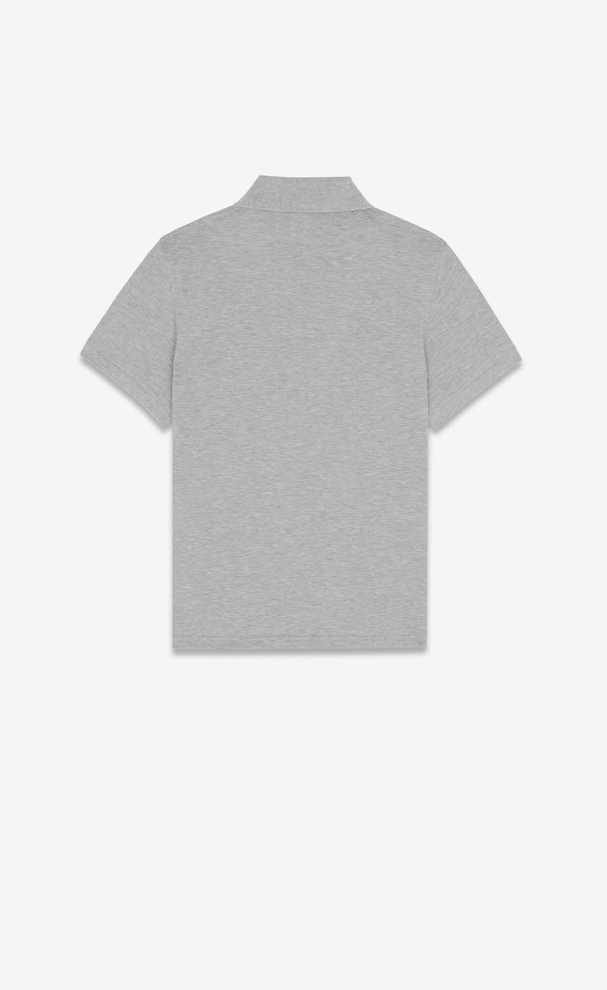 YSL Cassandre Polo Shirt In Cotton Piqué Gris Chine | NTOVK9301