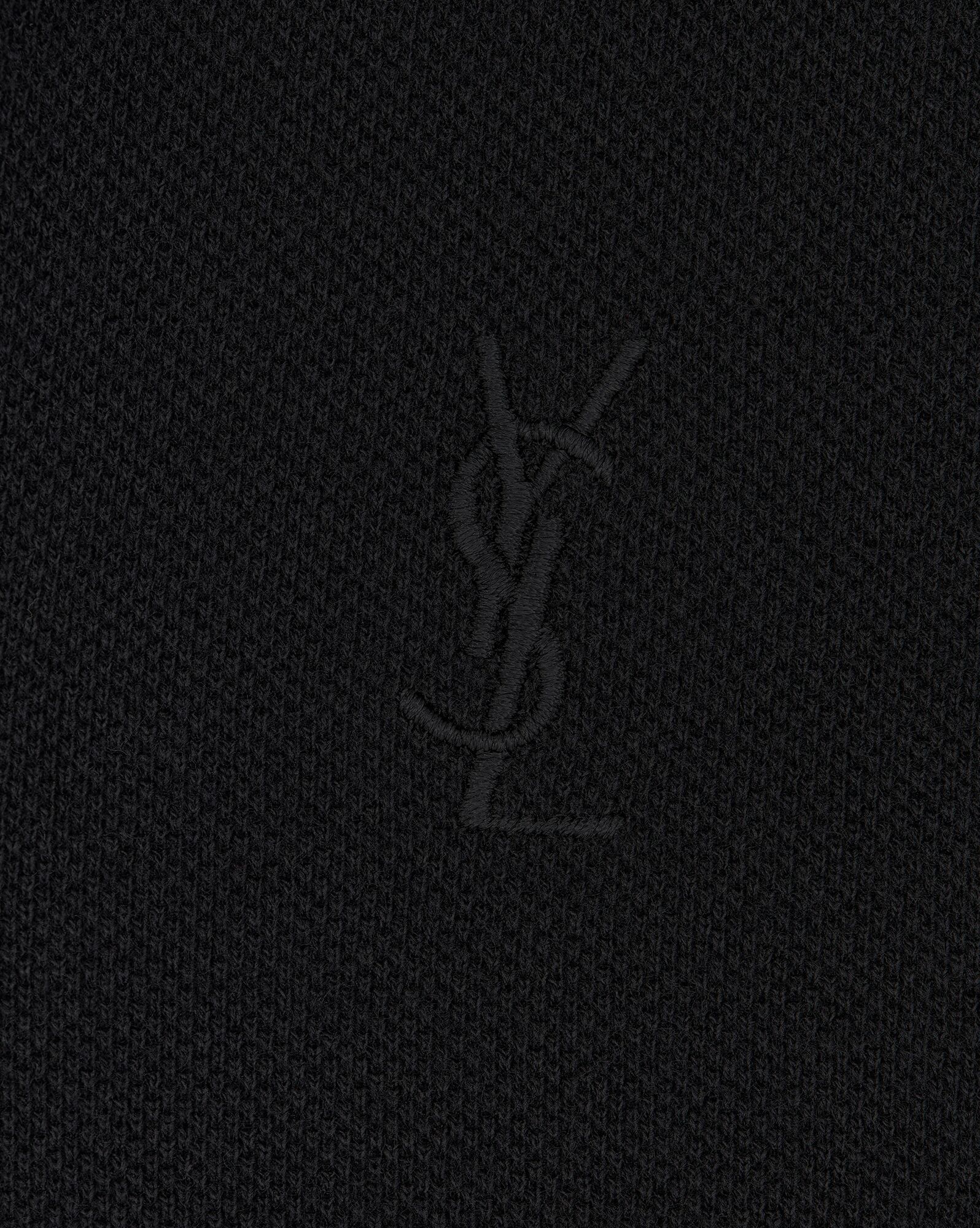 YSL Cassandre Polo Shirt Noir Craie | PWZQT8320