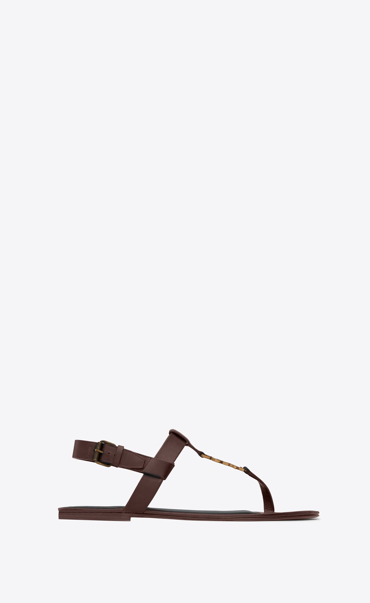 YSL Cassandre Sandals In Smooth Leather Dark Chocolate | DLQYF5027