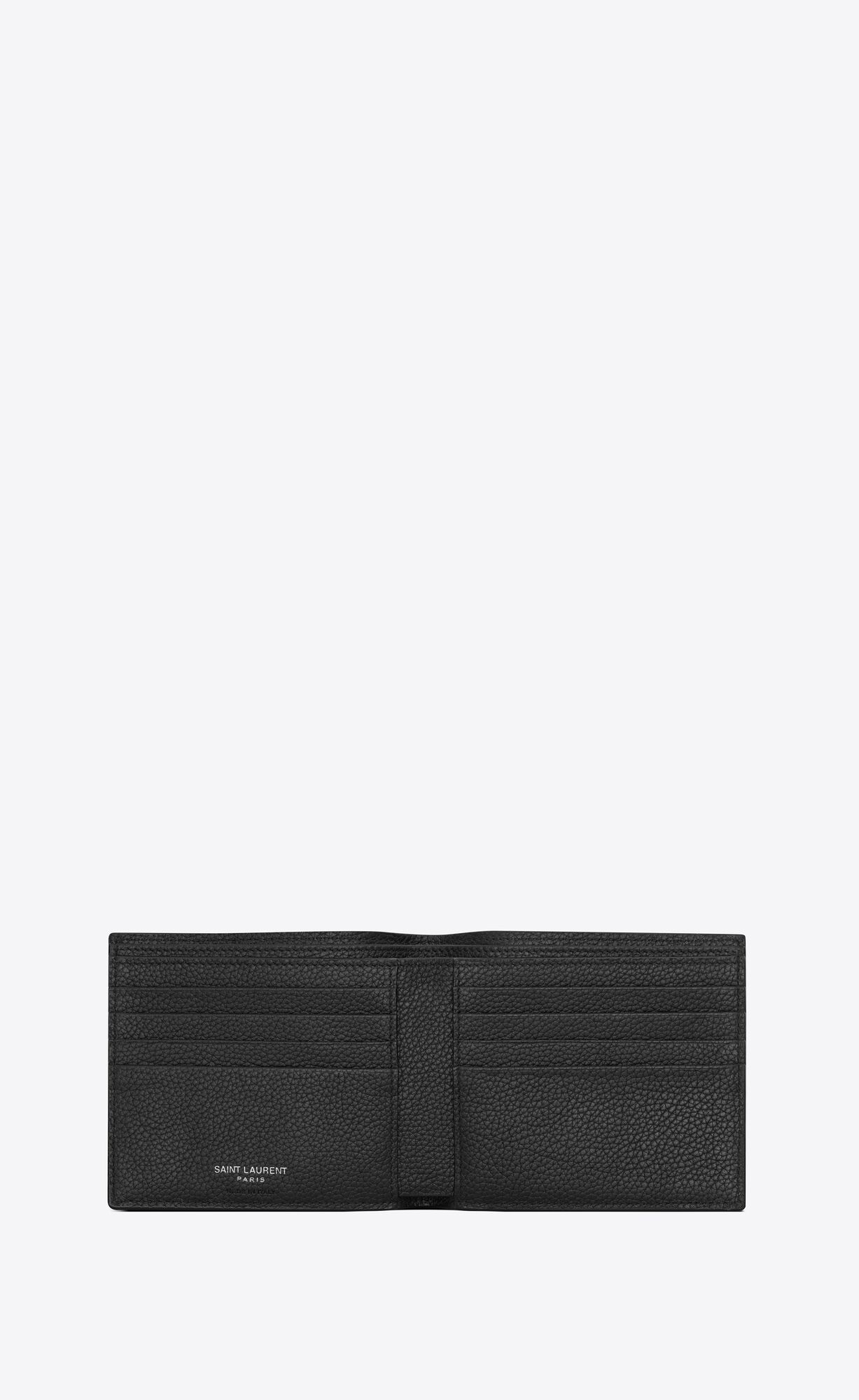 YSL Cassandre Shadow Saint Laurent East/West Wallet In Grained Leather Black | IOTRL5684