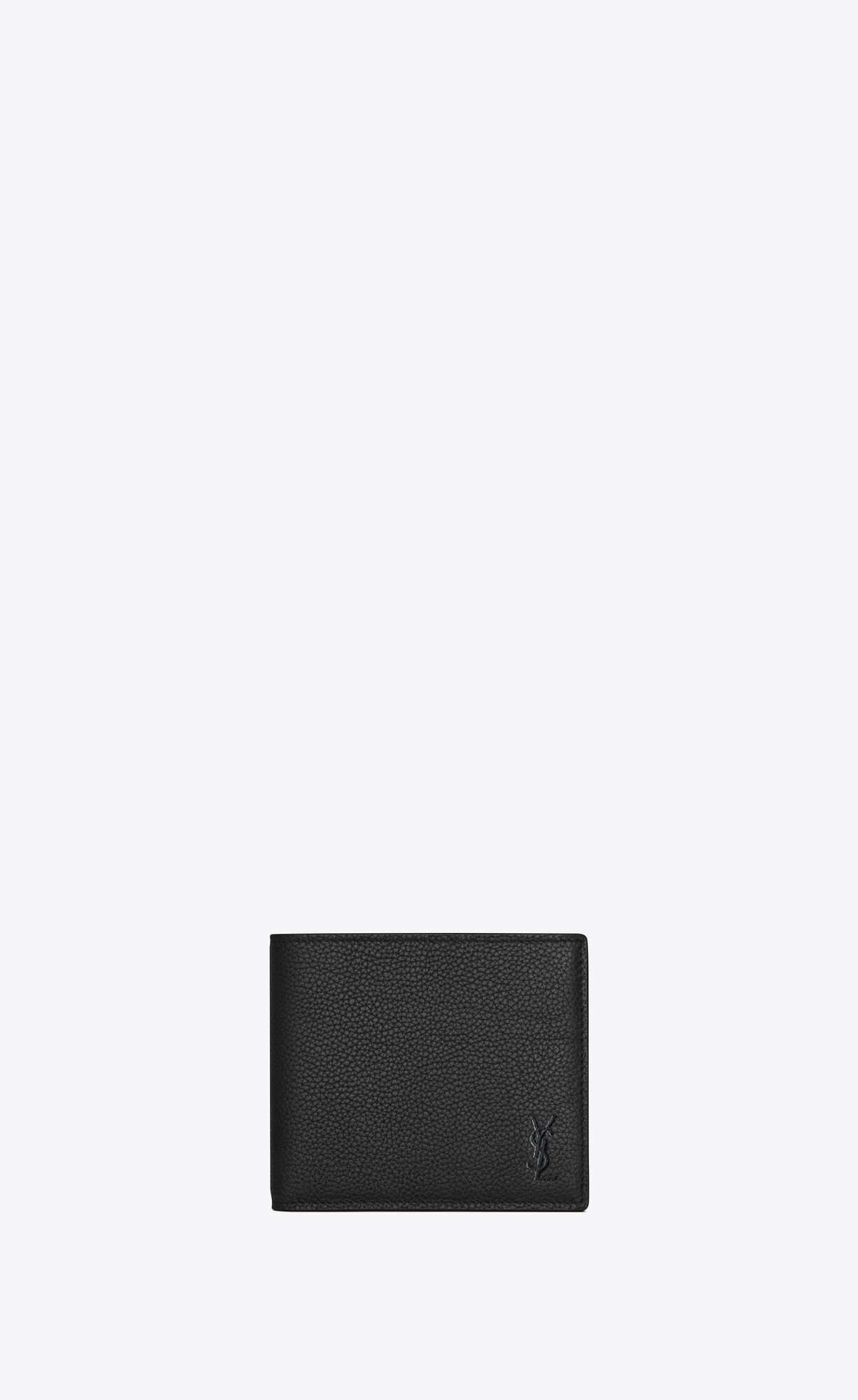 YSL Cassandre Shadow Saint Laurent East/West Wallet In Grained Leather Black | IOTRL5684