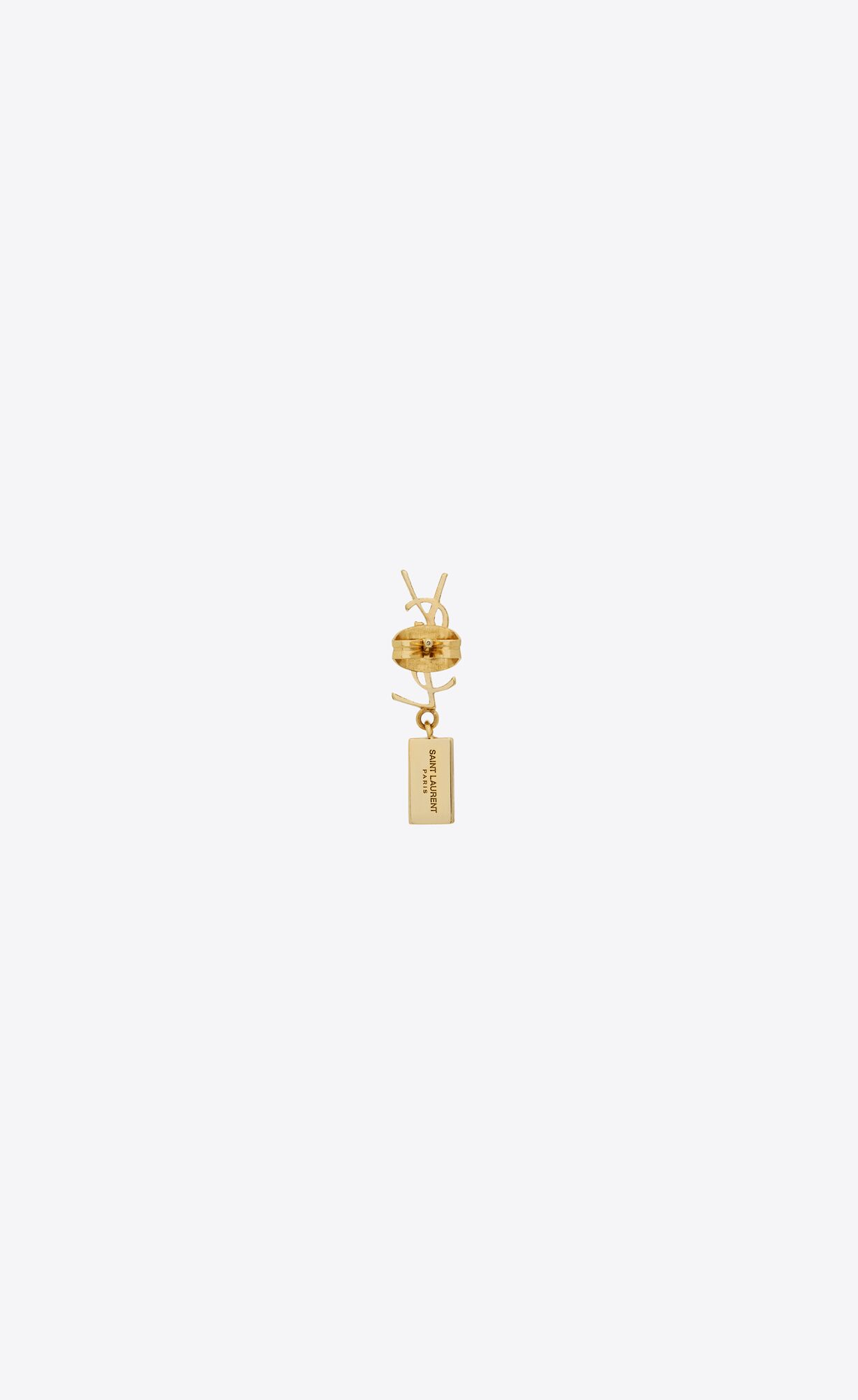 YSL Cassandre Single Earring In Metal And Rhinestones Crystal And Gold | PIBXR3058