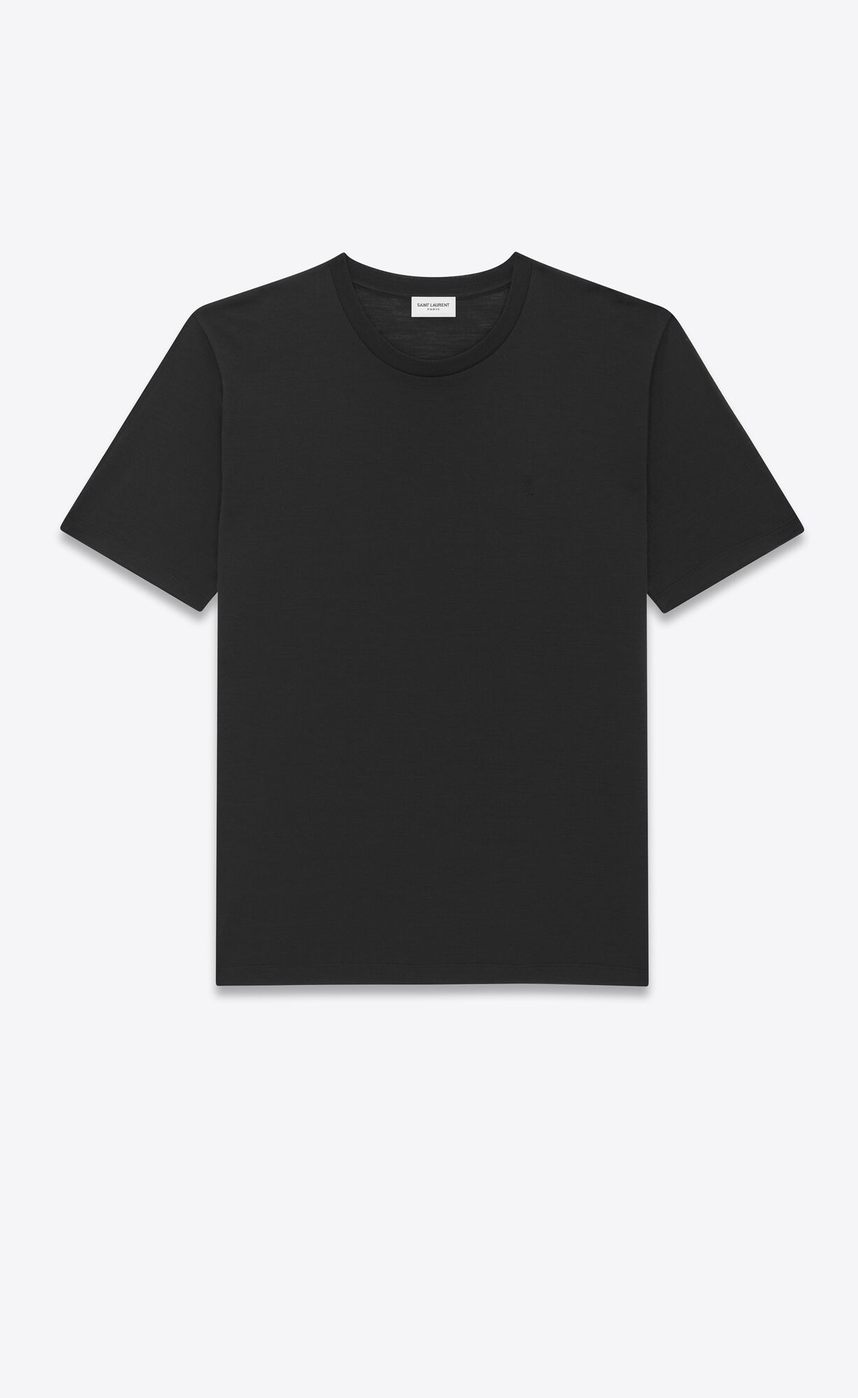 YSL Cassandre T-shirt In Silk Wool Black | YMQTS9584