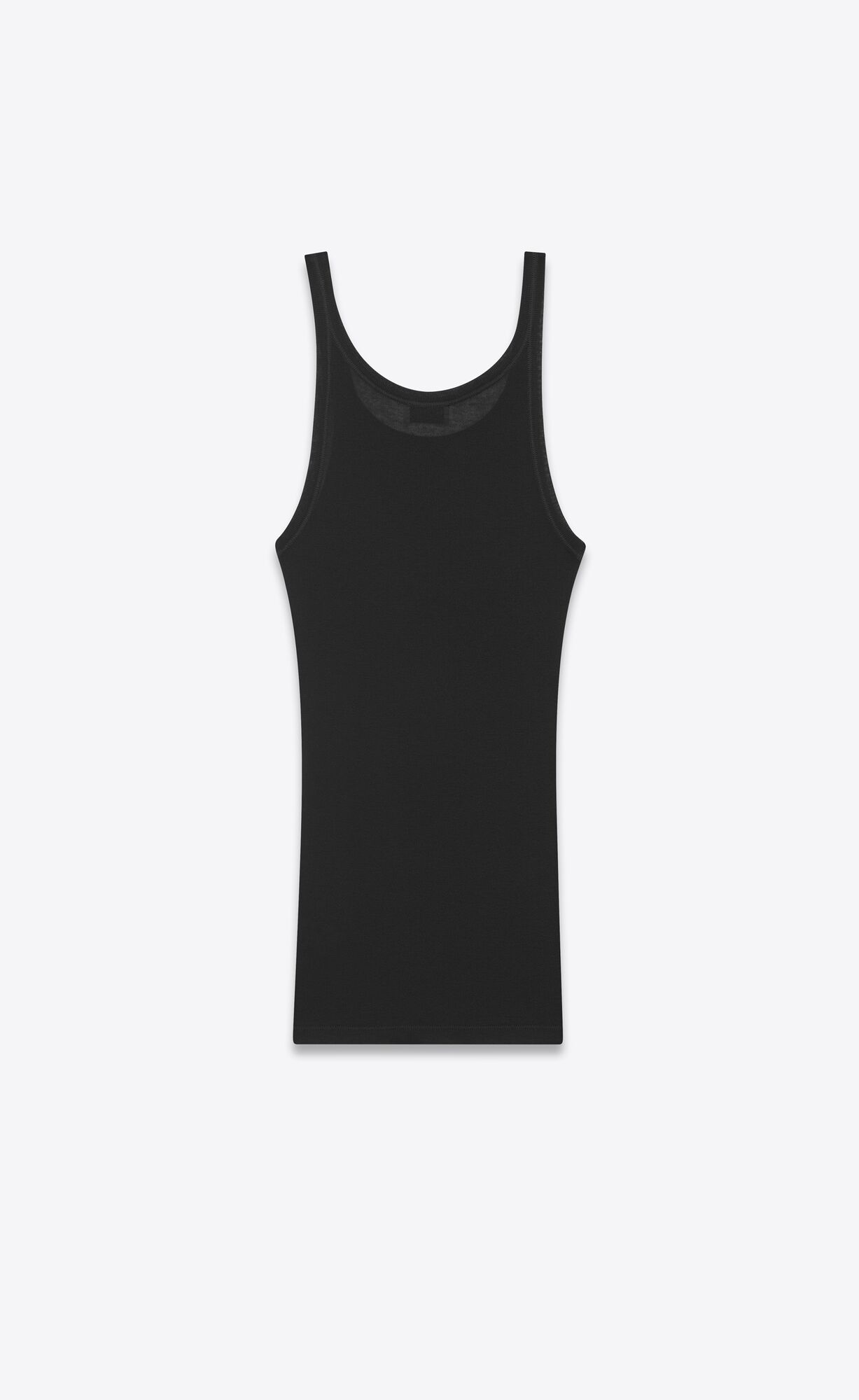 YSL Cassandre Tank Top In Ribbed Jersey Black | GCDIP7813