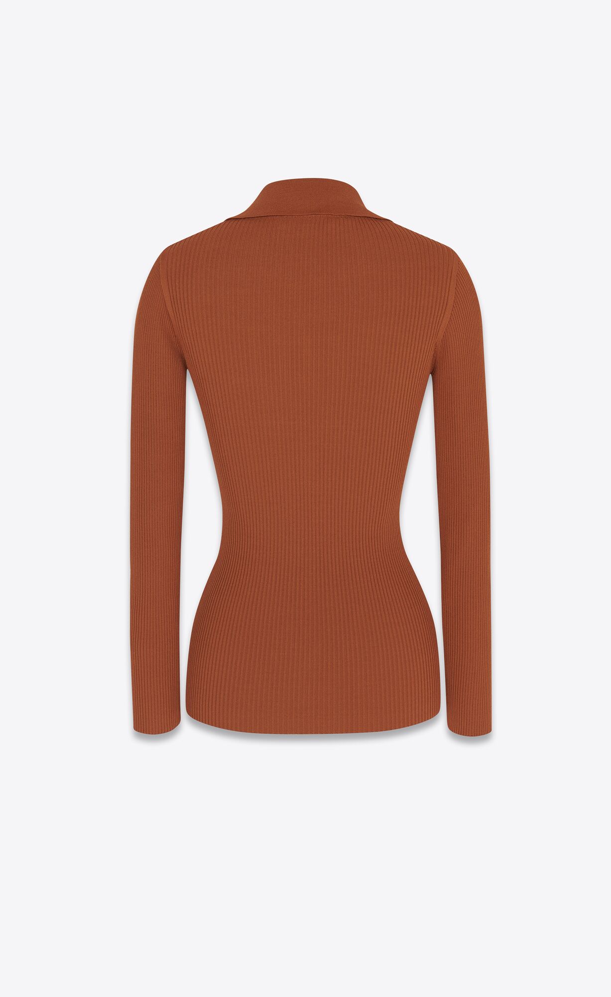 YSL Cassandre Top In Ribbed Knit Caramel | UOGCD1490