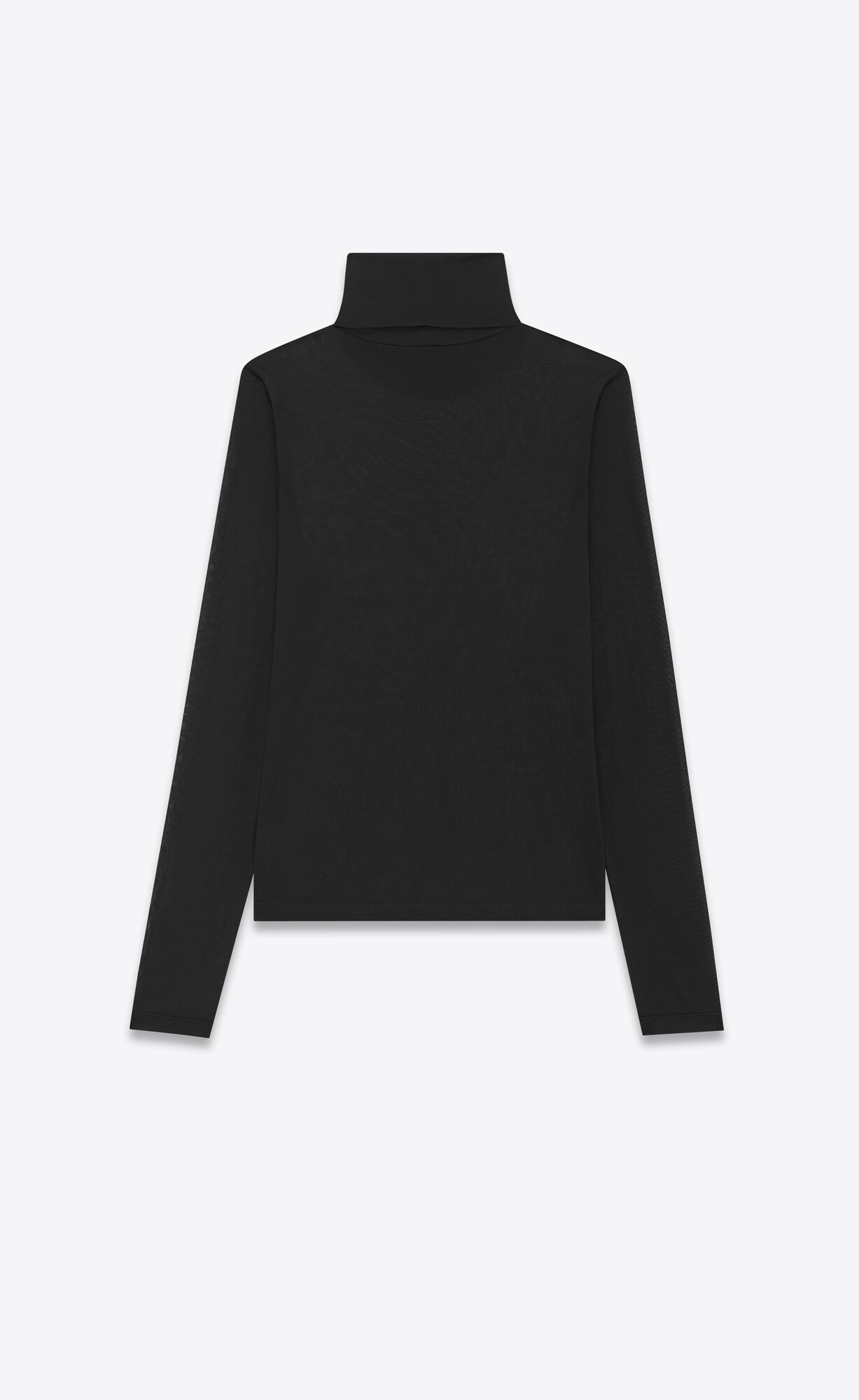 YSL Cassandre Turtleneck Top In Silk Jersey Black | AEVRW3079