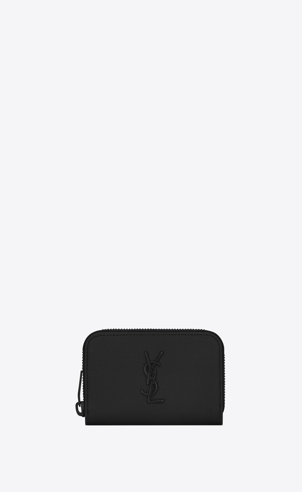 YSL Cassandre Wallet In Grain De Poudre Embossed Leather Black | AISUK1856