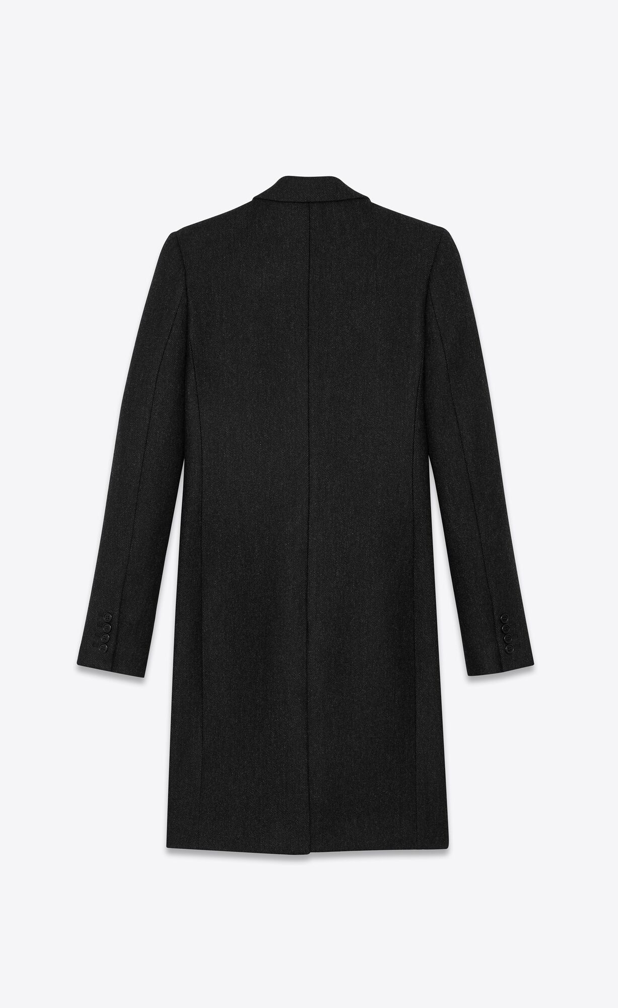 YSL Chesterfield Wool Coat Black | IBZHG3628