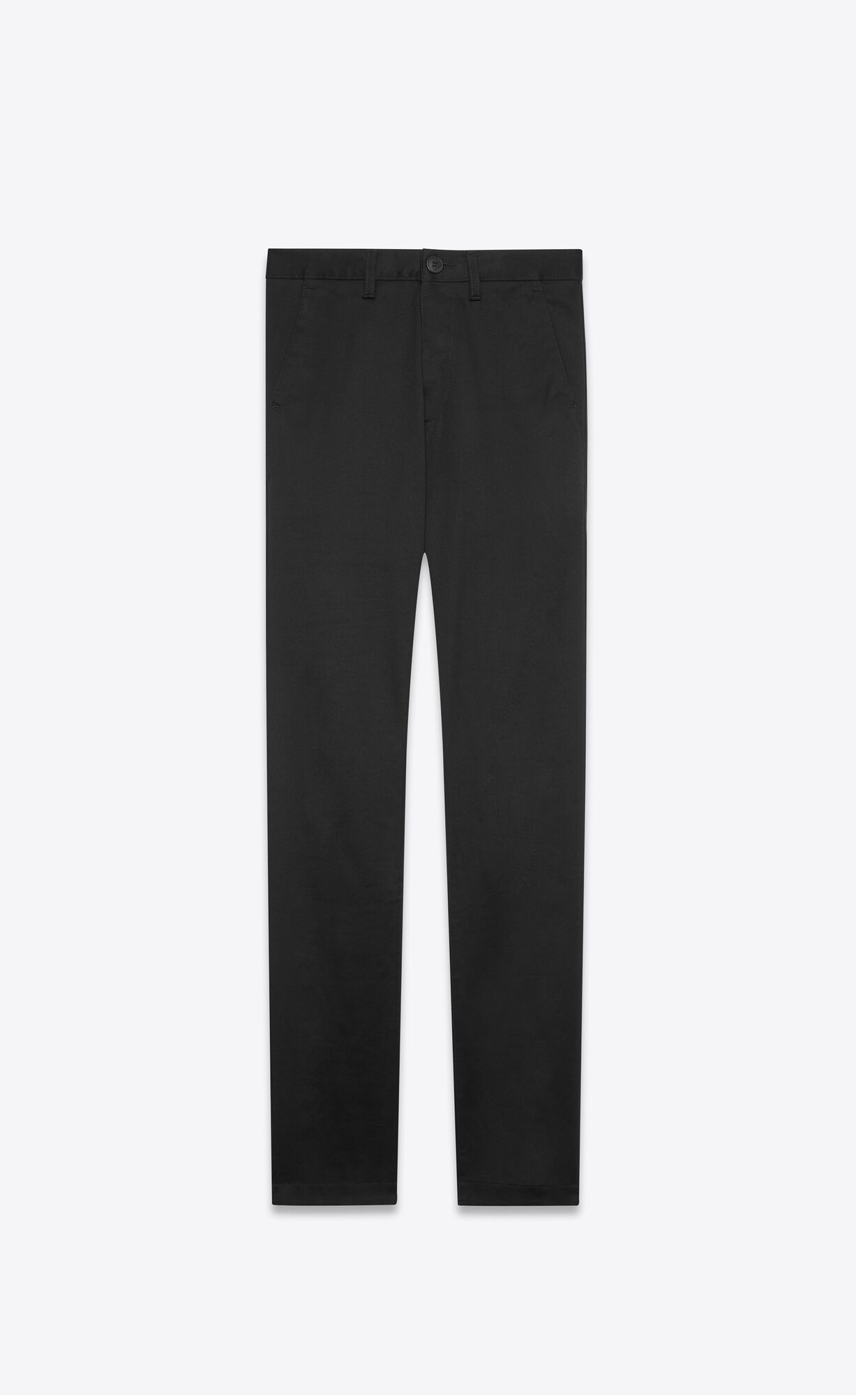 YSL Chino Pants In Black Raw Stretch Gabardine Black | KCAZH5496