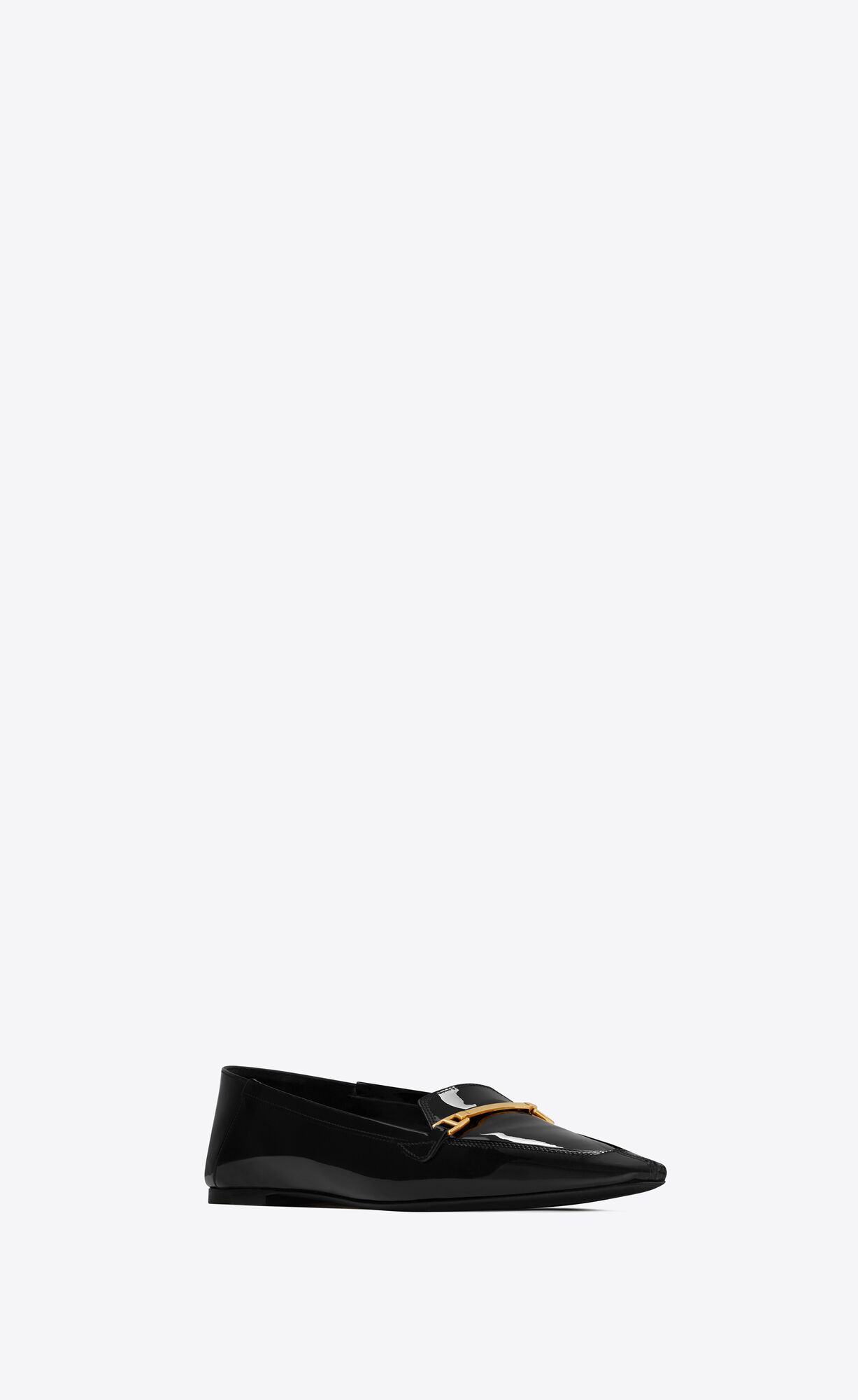 YSL Chris Slippers In Patent Leather Black | NKBIT3209