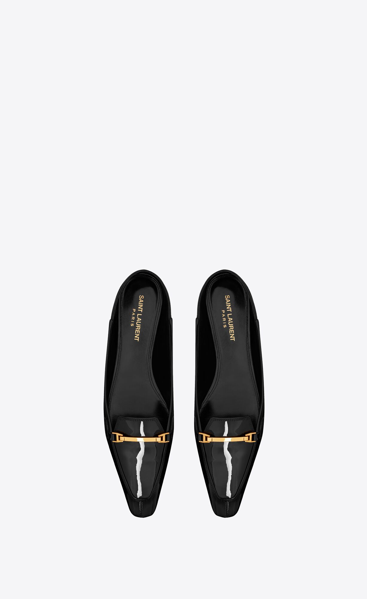 YSL Chris Slippers In Patent Leather Black | NKBIT3209