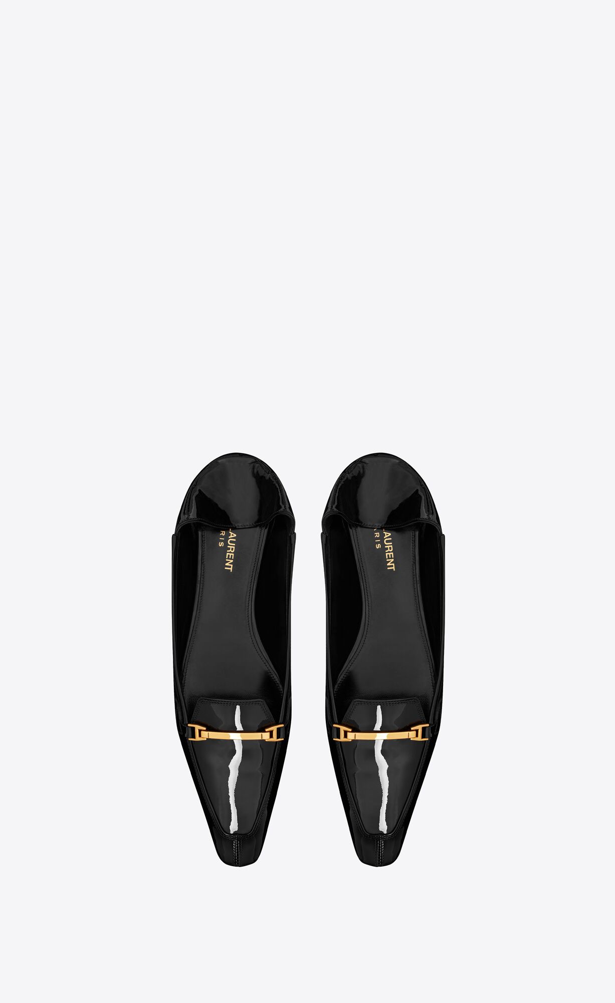 YSL Chris Slippers In Patent Leather Black | TNZFK6247