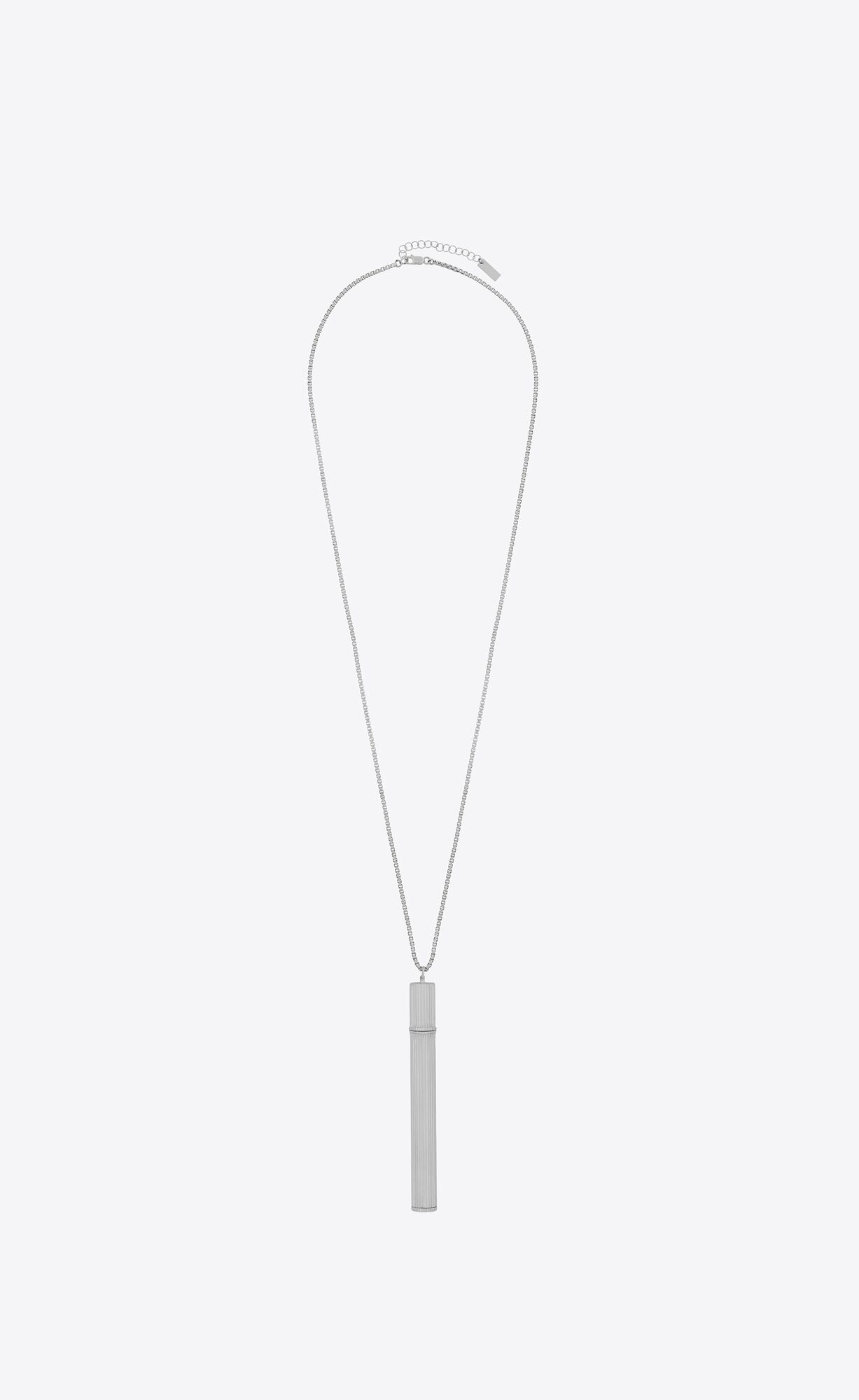 YSL Cigarette Holder Pendant Necklace In Sterling Silver Silver | UJTPF3657