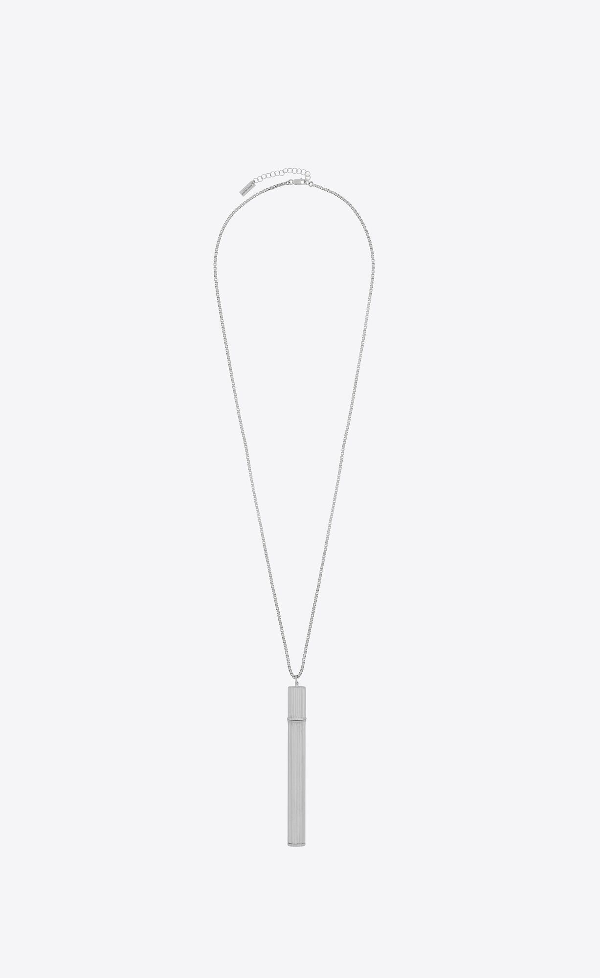 YSL Cigarette Holder Pendant Necklace In Sterling Silver Silver | UJTPF3657