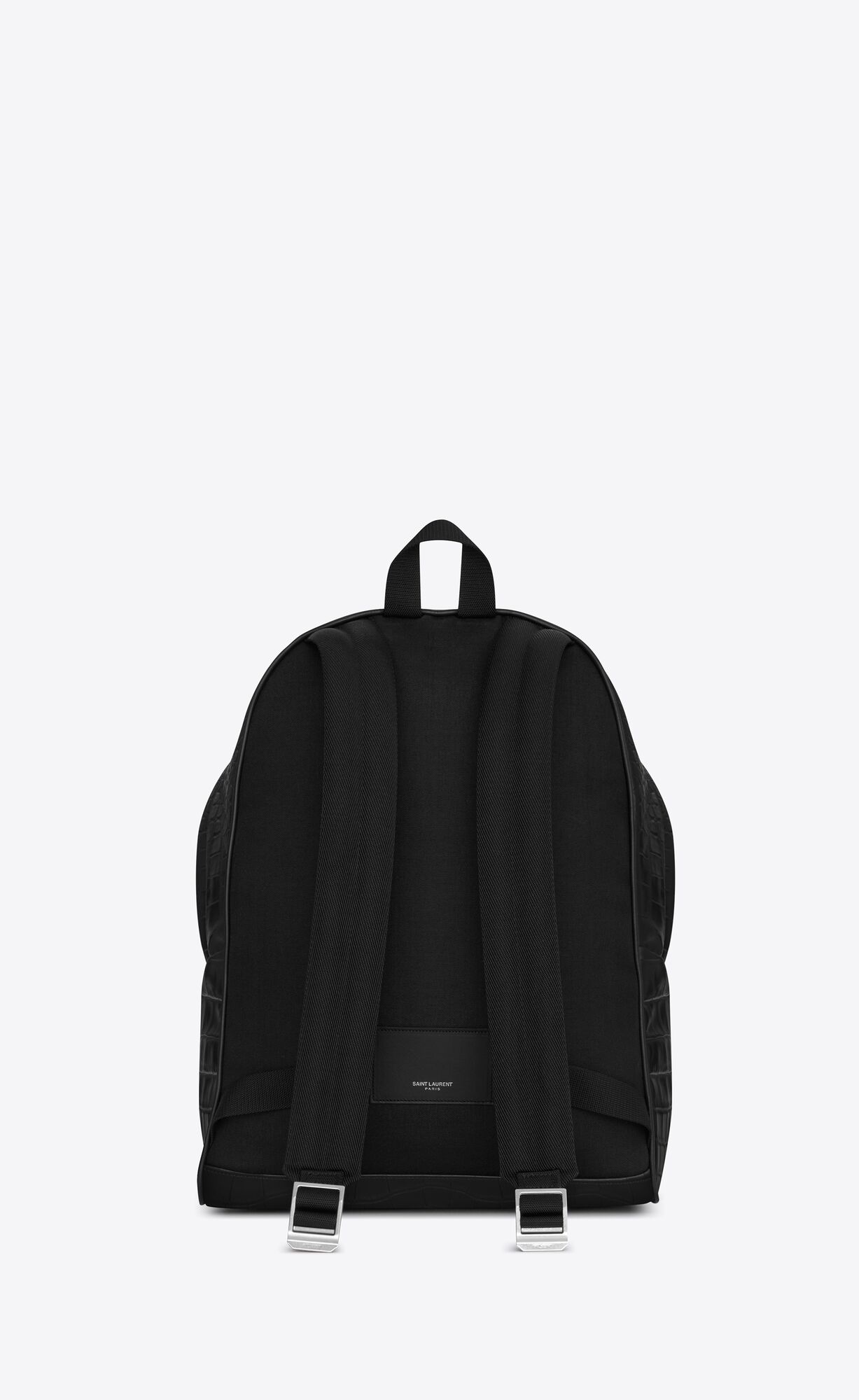 YSL City Backpack In Crocodile-embossed Leather Black | PMDYU5960