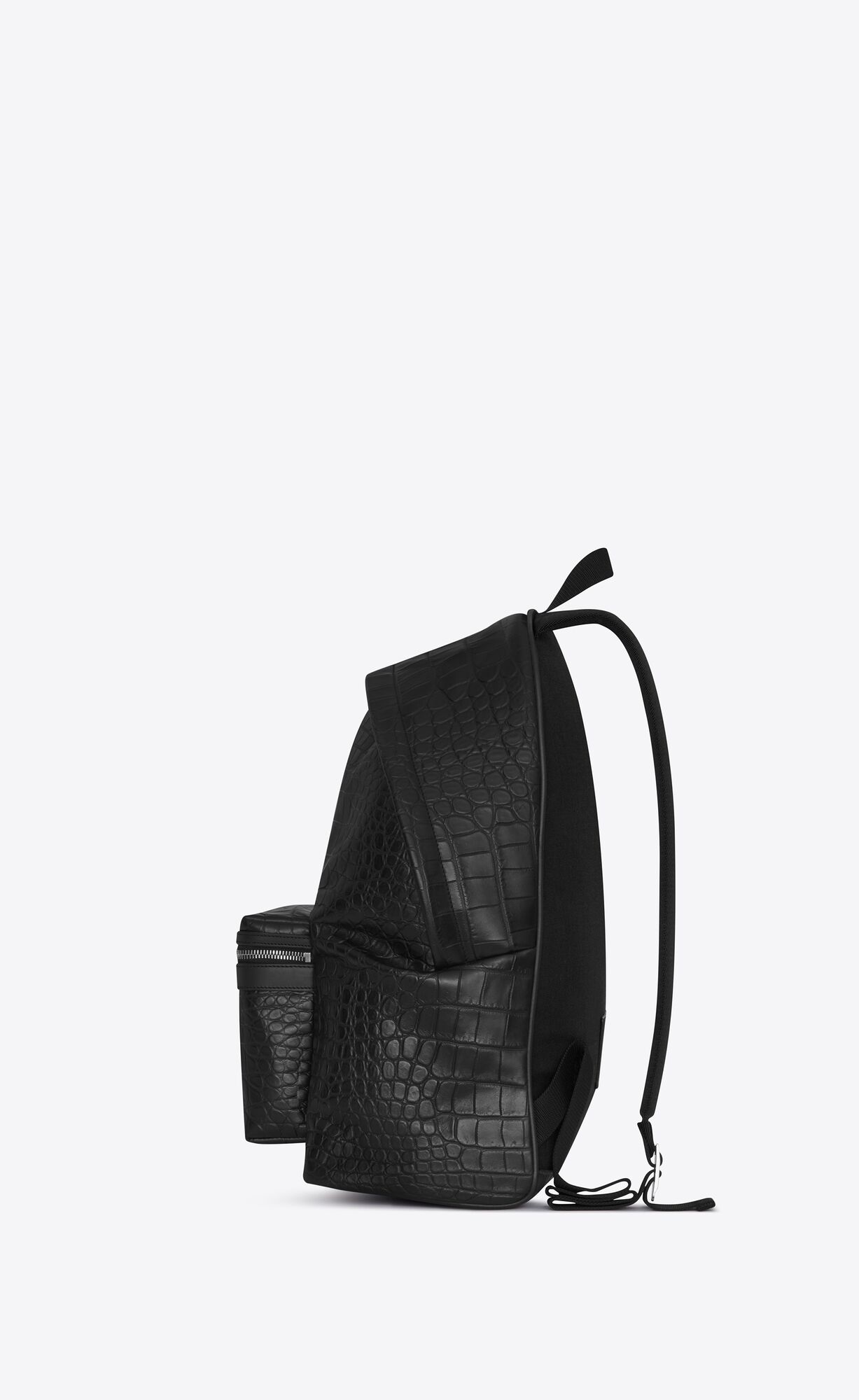 YSL City Backpack In Crocodile-embossed Leather Black | PMDYU5960