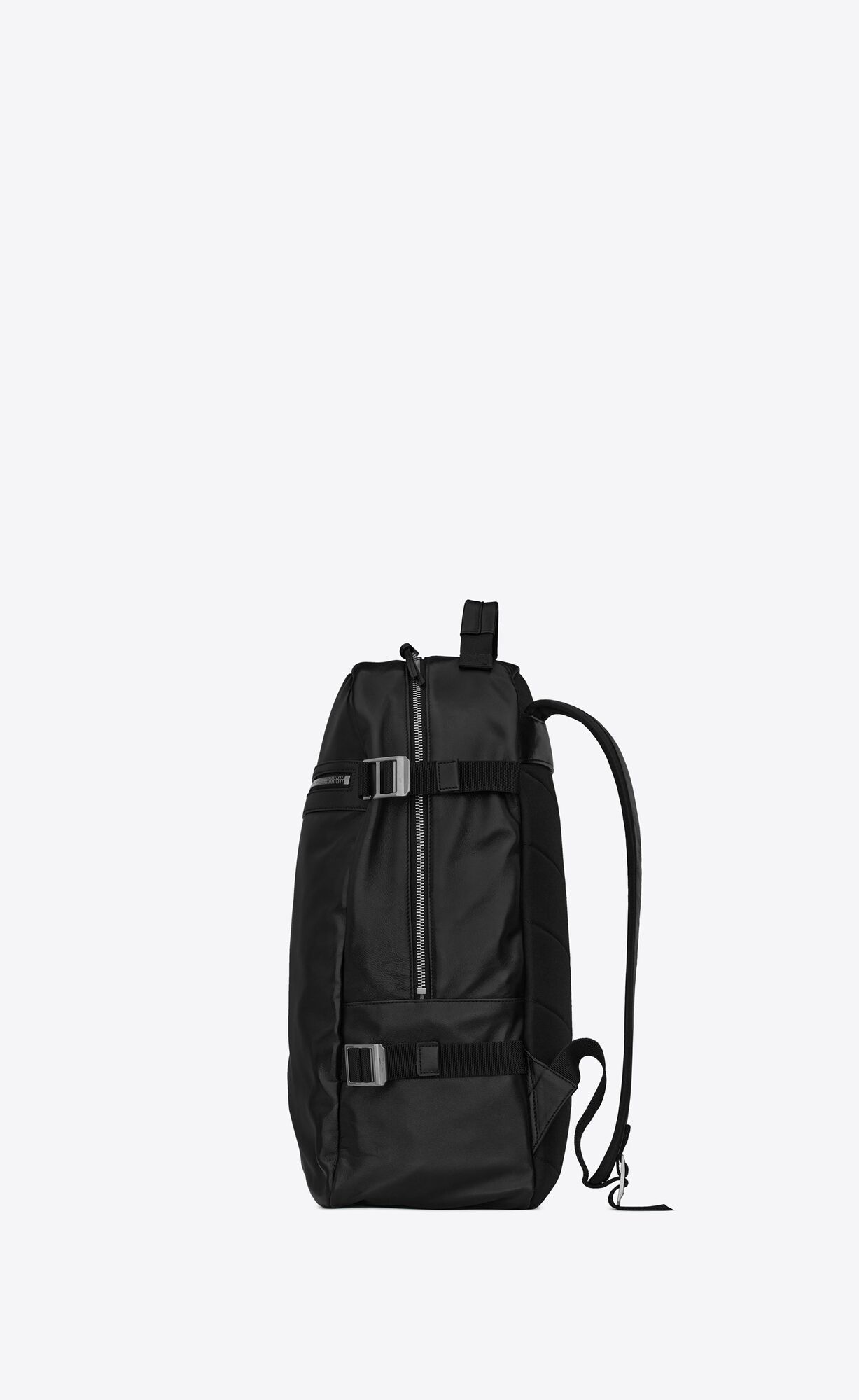 YSL City Trekking Backpack In Lambskin And Nylon Black | LCIBX9041