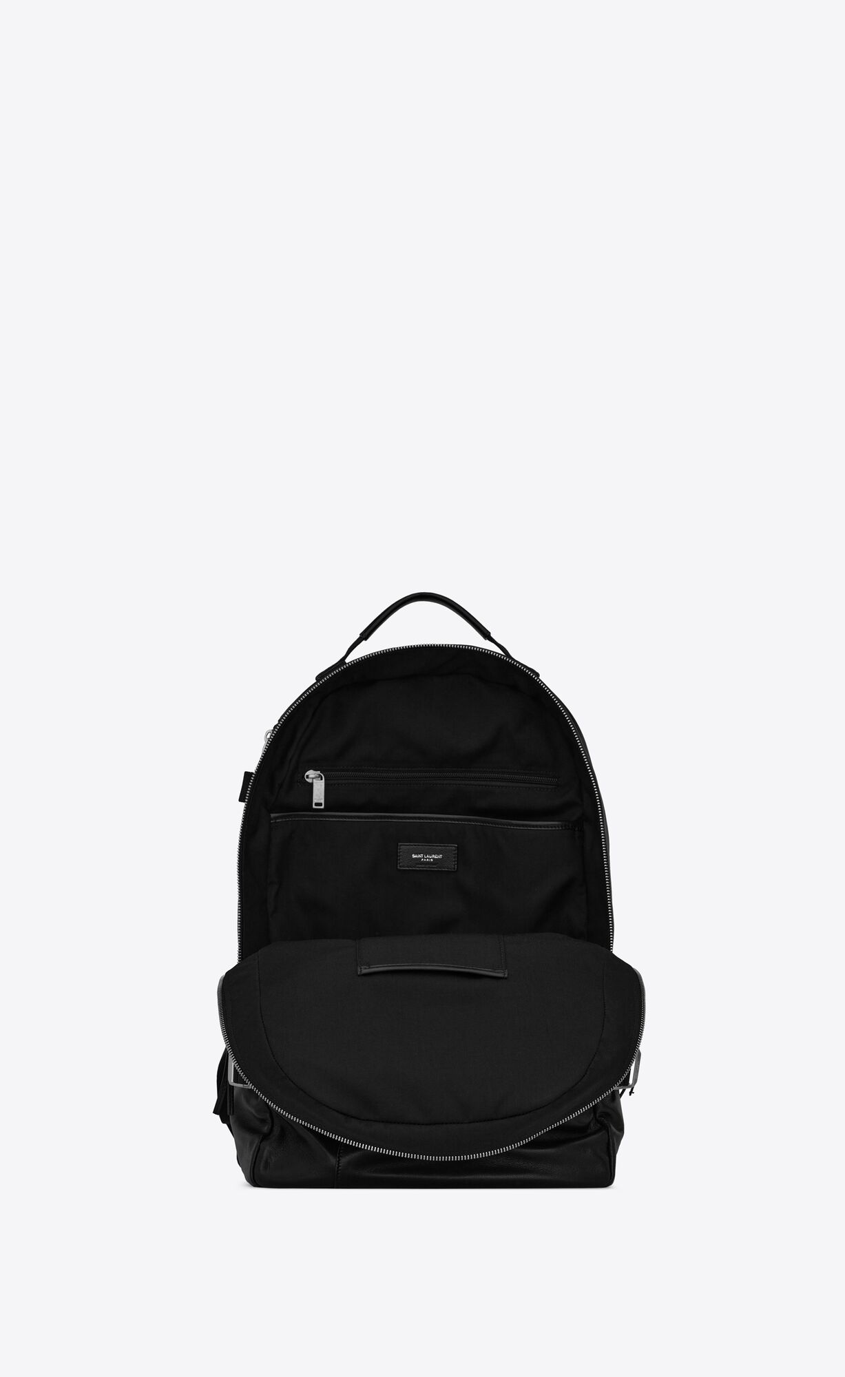 YSL City Trekking Backpack In Lambskin And Nylon Black | LCIBX9041