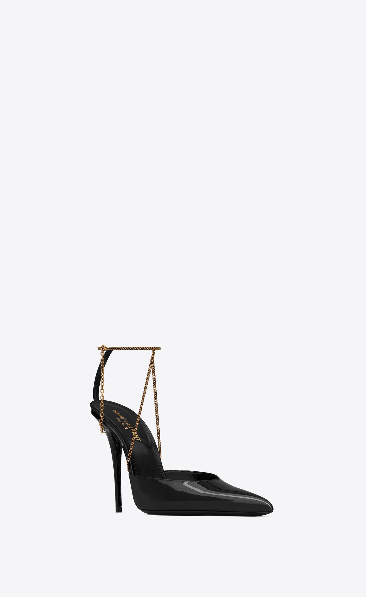 YSL Claw Slingback Pumps In Patent Leather Noir | PITSA8295