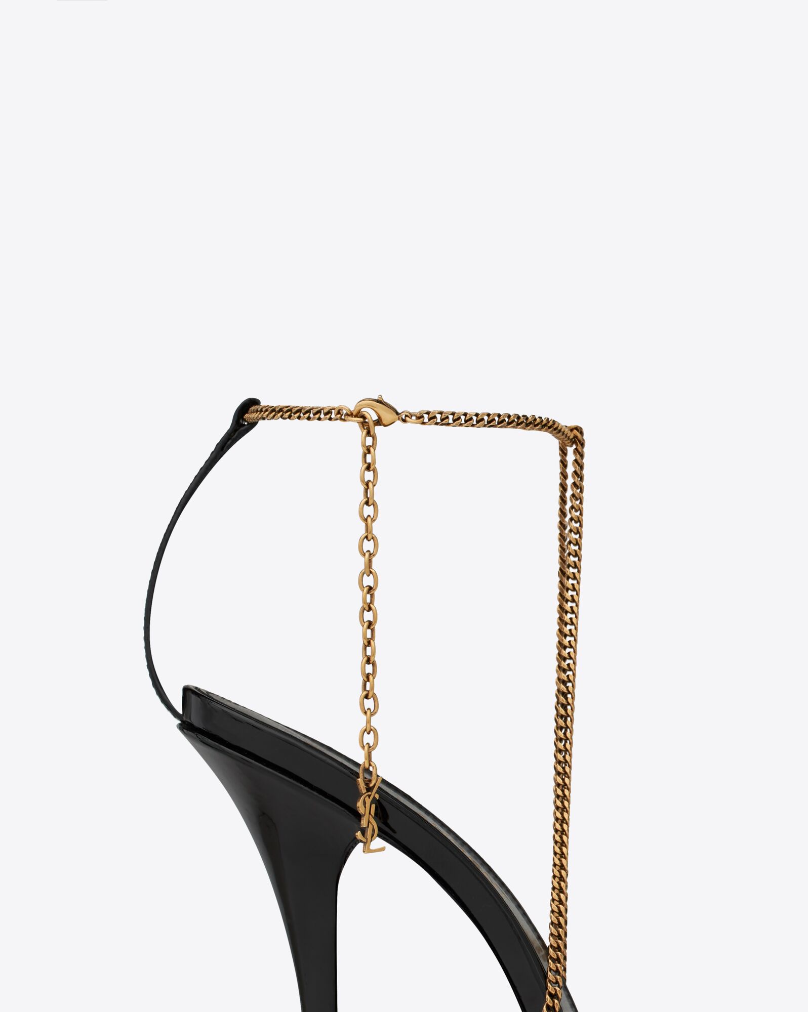 YSL Claw Slingback Pumps In Patent Leather Noir | PITSA8295