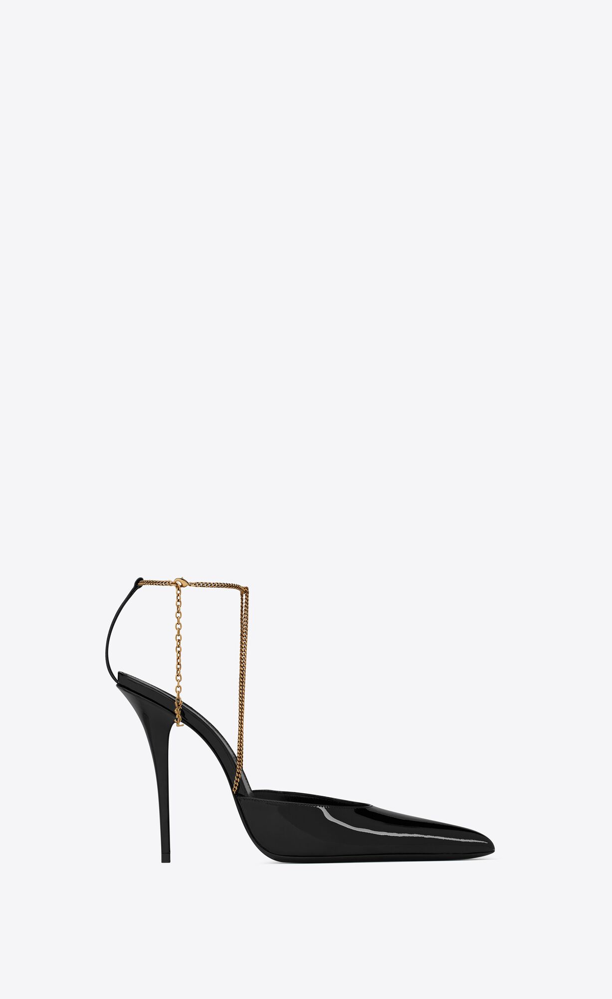 YSL Claw Slingback Pumps In Patent Leather Noir | PITSA8295