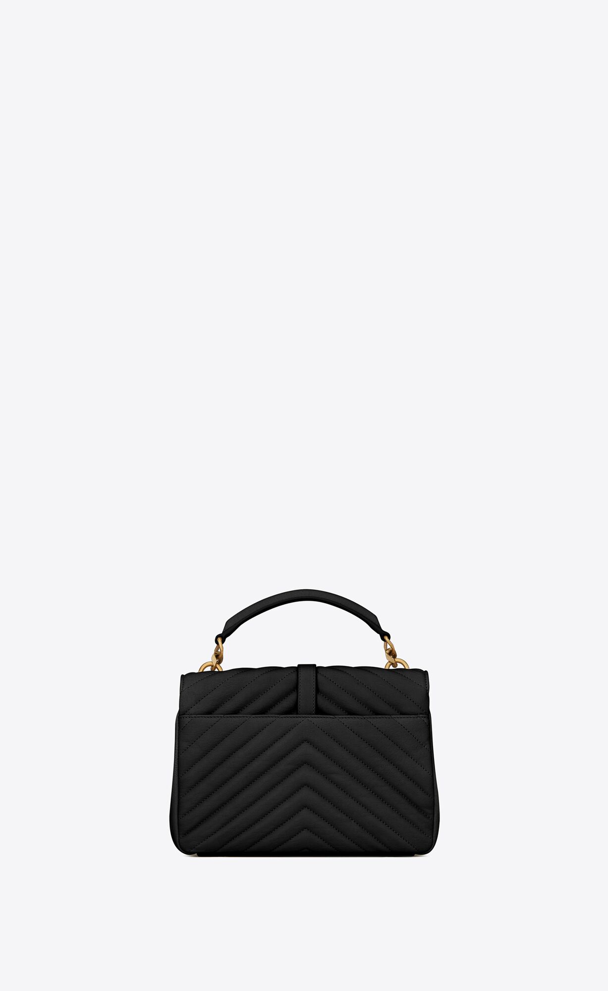 YSL College Medium Chain Bag In Quilted Leather Black | UQGCY4739