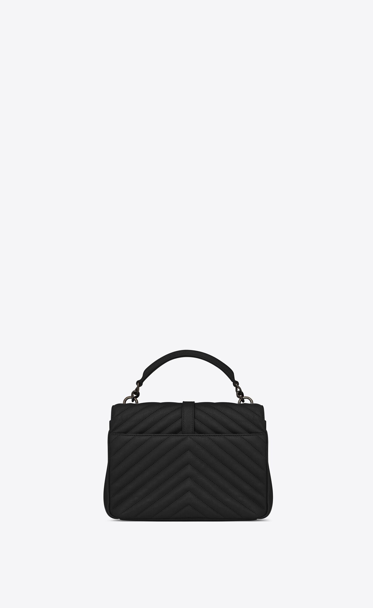 YSL College Medium Chain Bag In Quilted Leather Black | WHKZM9341