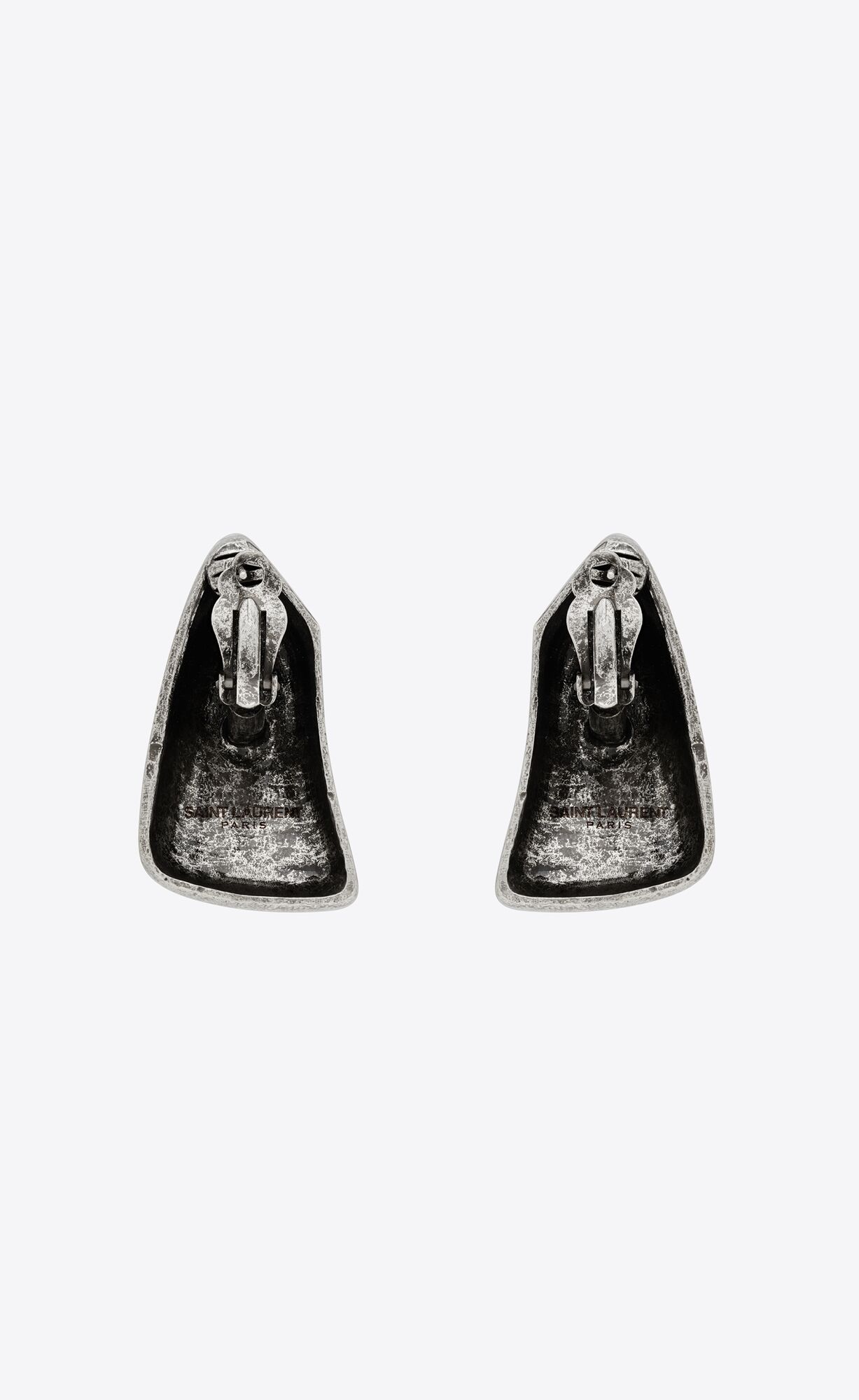 YSL Comet Earrings In Metal Oxidized Silver | BCQHR4236