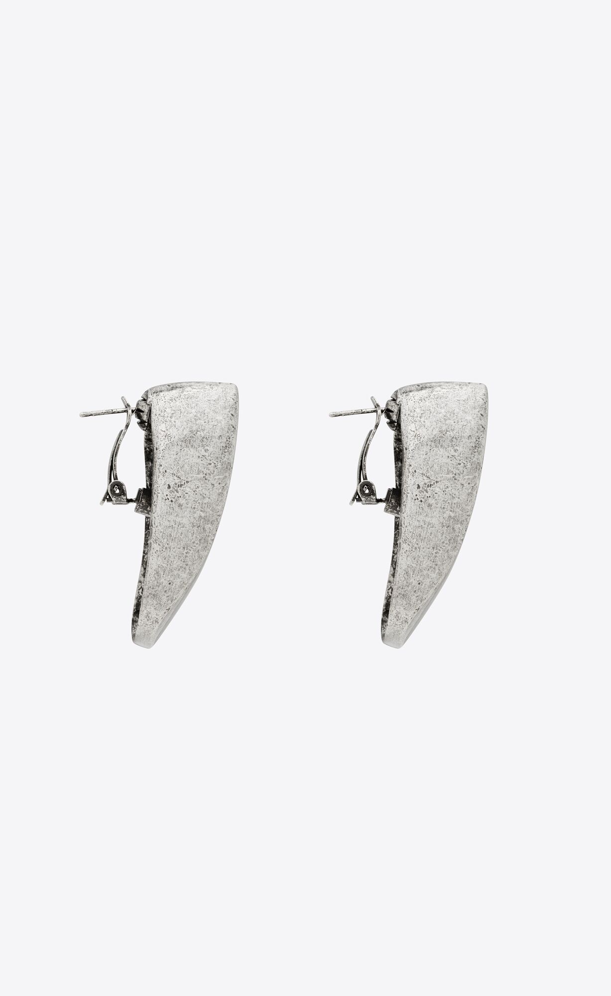 YSL Comet Earrings In Metal Oxidized Silver | BCQHR4236