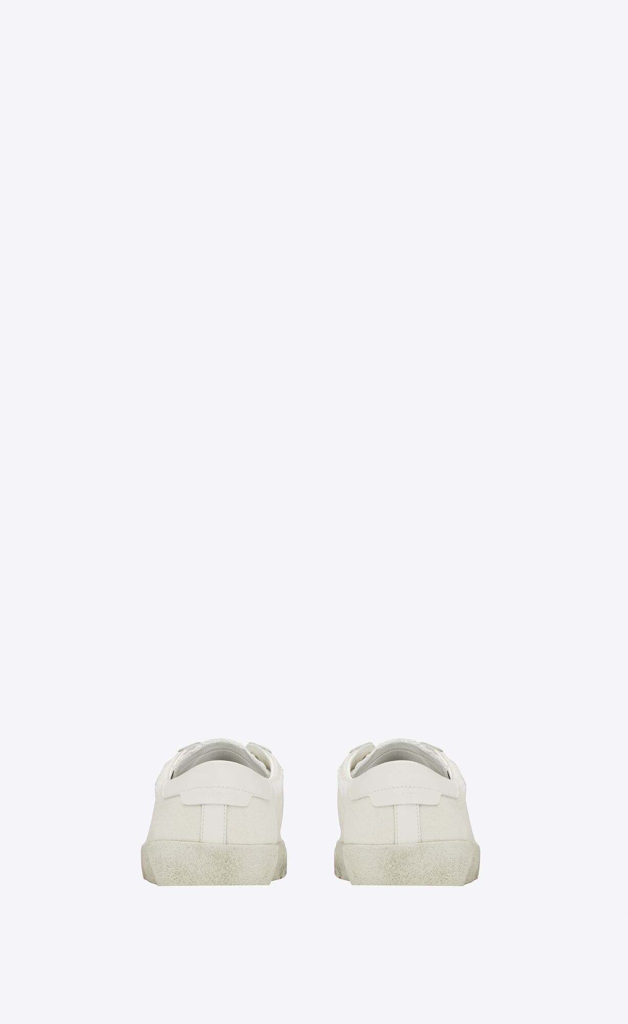 YSL Court Classic Sl/06 Embroidered Sneakers In Canvas And Leather Cream | CBARX9652