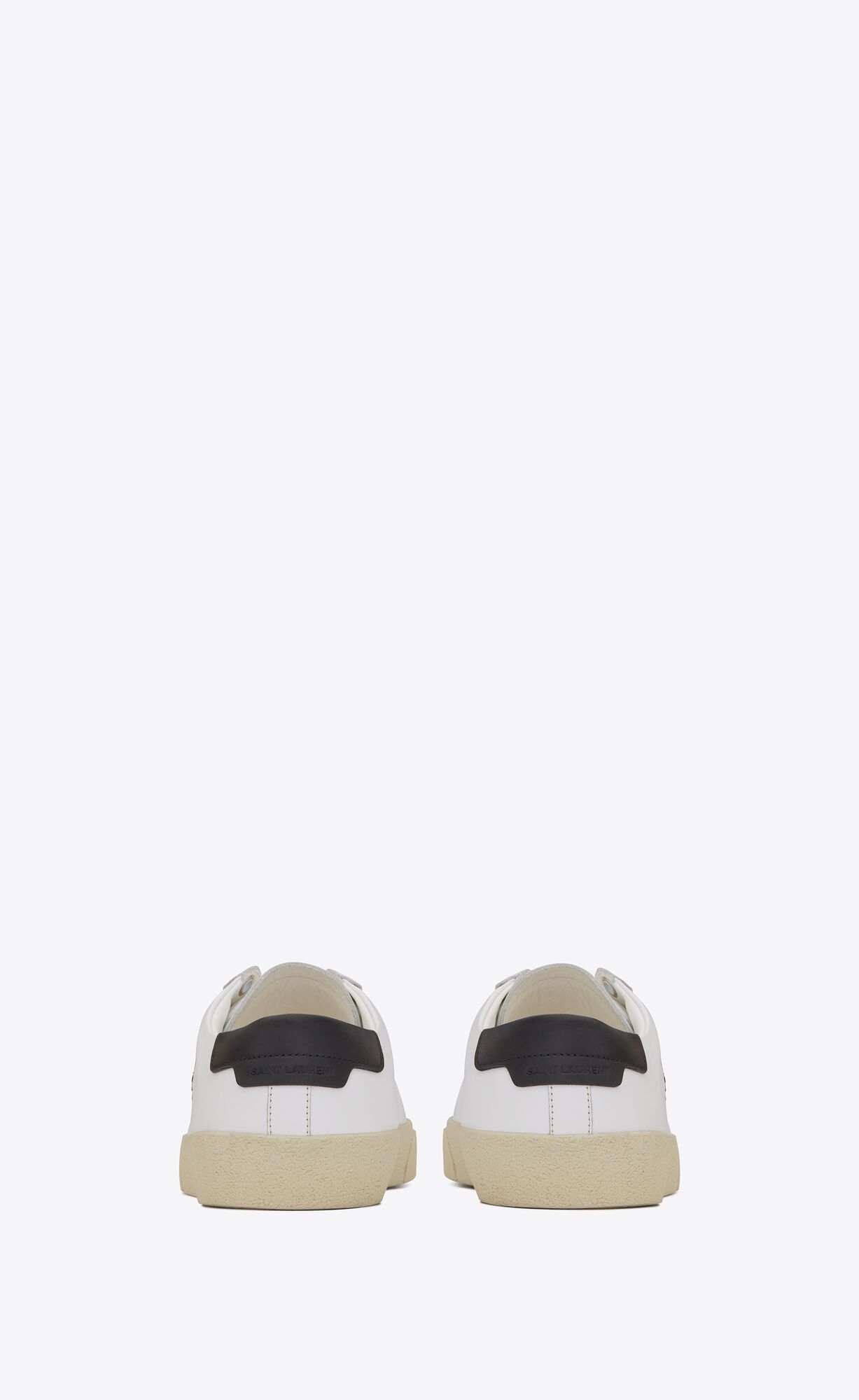 YSL Court Classic Sl/06 Embroidered Sneakers In Leather Optic White | NQWES1520