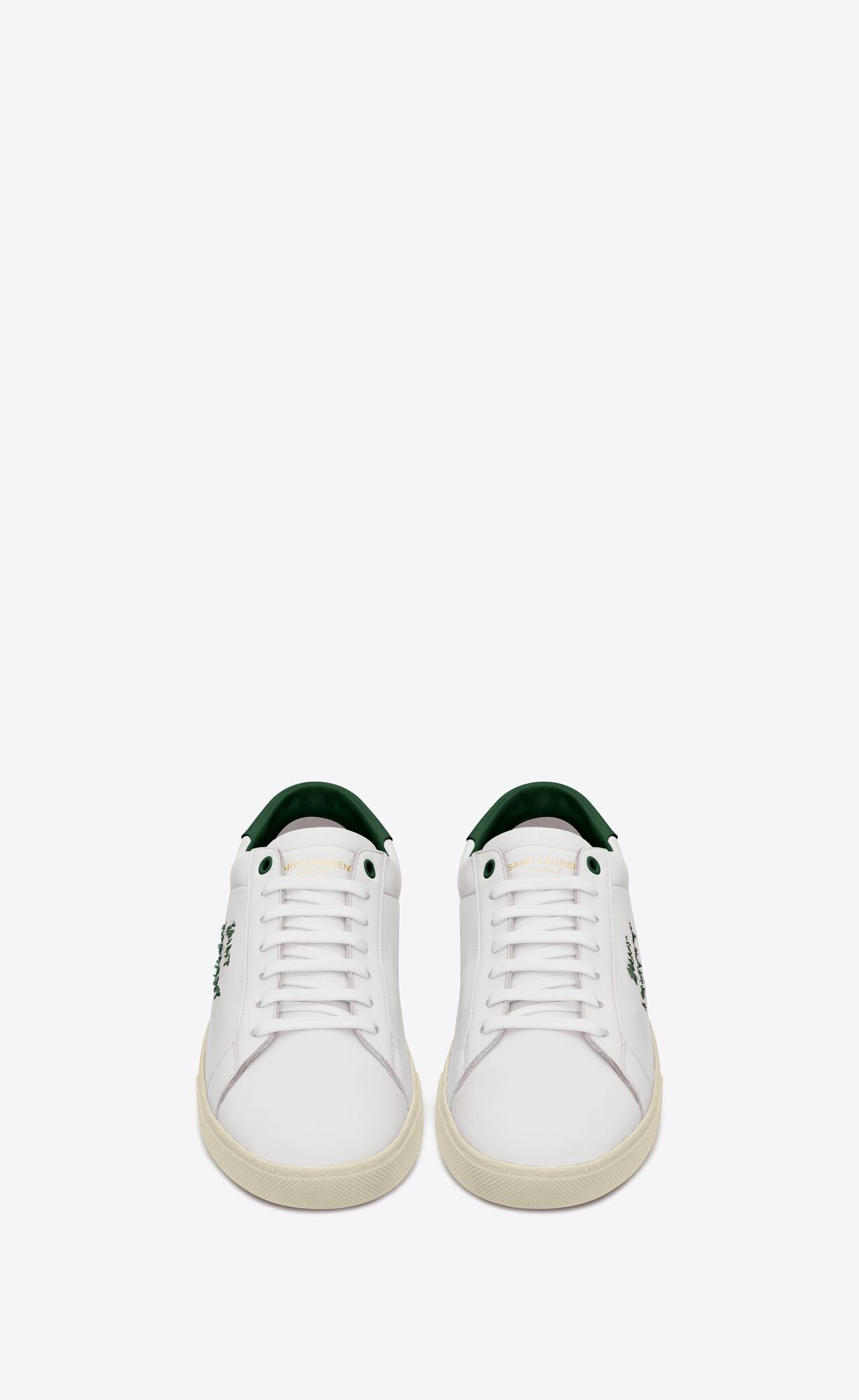 YSL Court Classic Sl/06 Embroidered Sneakers In Smooth Leather Blanc Optique | VYTWE6857