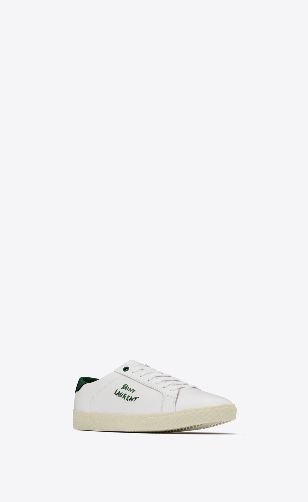 YSL Court Classic Sl/06 Embroidered Sneakers In Smooth Leather Blanc Optique | VYTWE6857