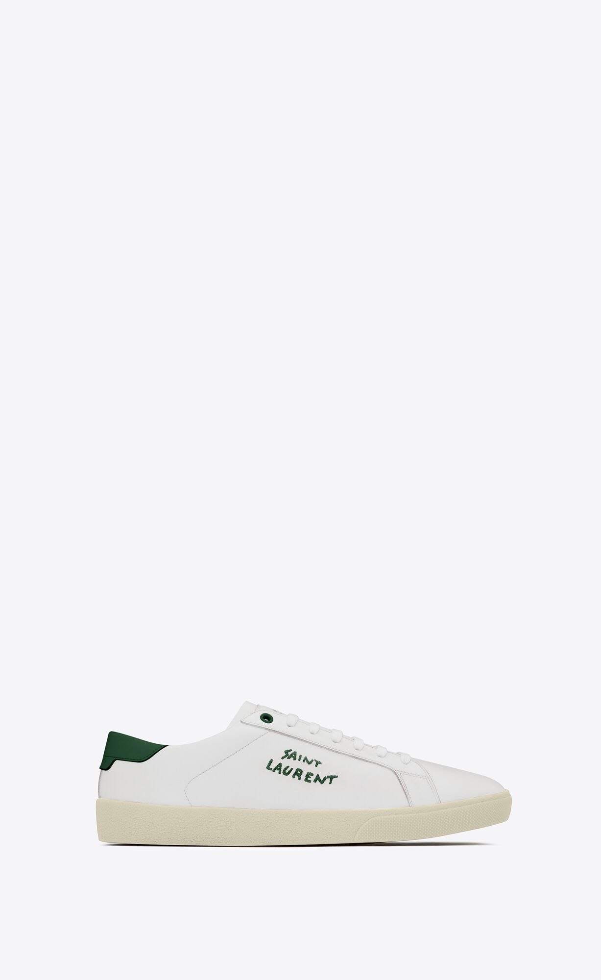 YSL Court Classic Sl/06 Embroidered Sneakers In Smooth Leather Blanc Optique | VYTWE6857